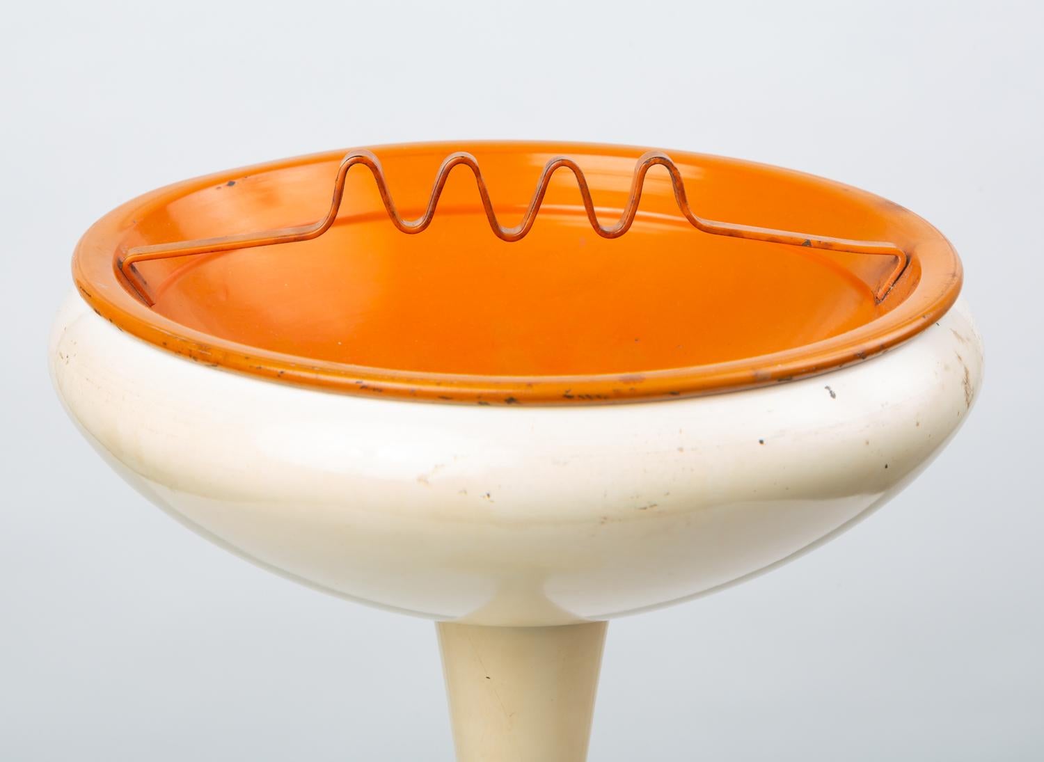 20th Century Standing Ashtray by Estelle + Erwine Laverne for Laverne Originals, Orange Color