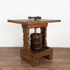 Standing Bar Wine Tasting Table from Antique Wine Press, Hungary dated 1912