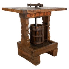 Standing Bar Wine Tasting Table from Antique Wine Press, Hungary dated 1912