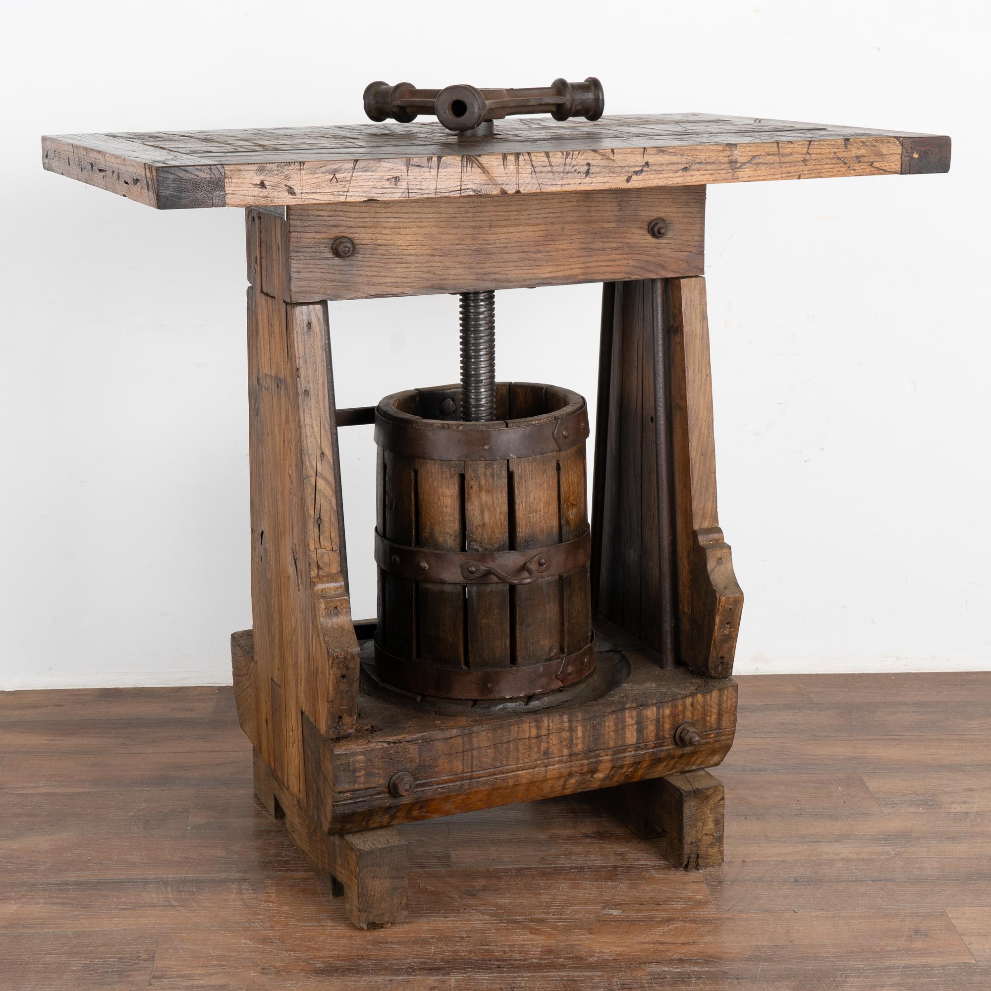 Standing Bar Wine Tasting Table from Old Wine Press, Hungary circa 1900 For Sale 3