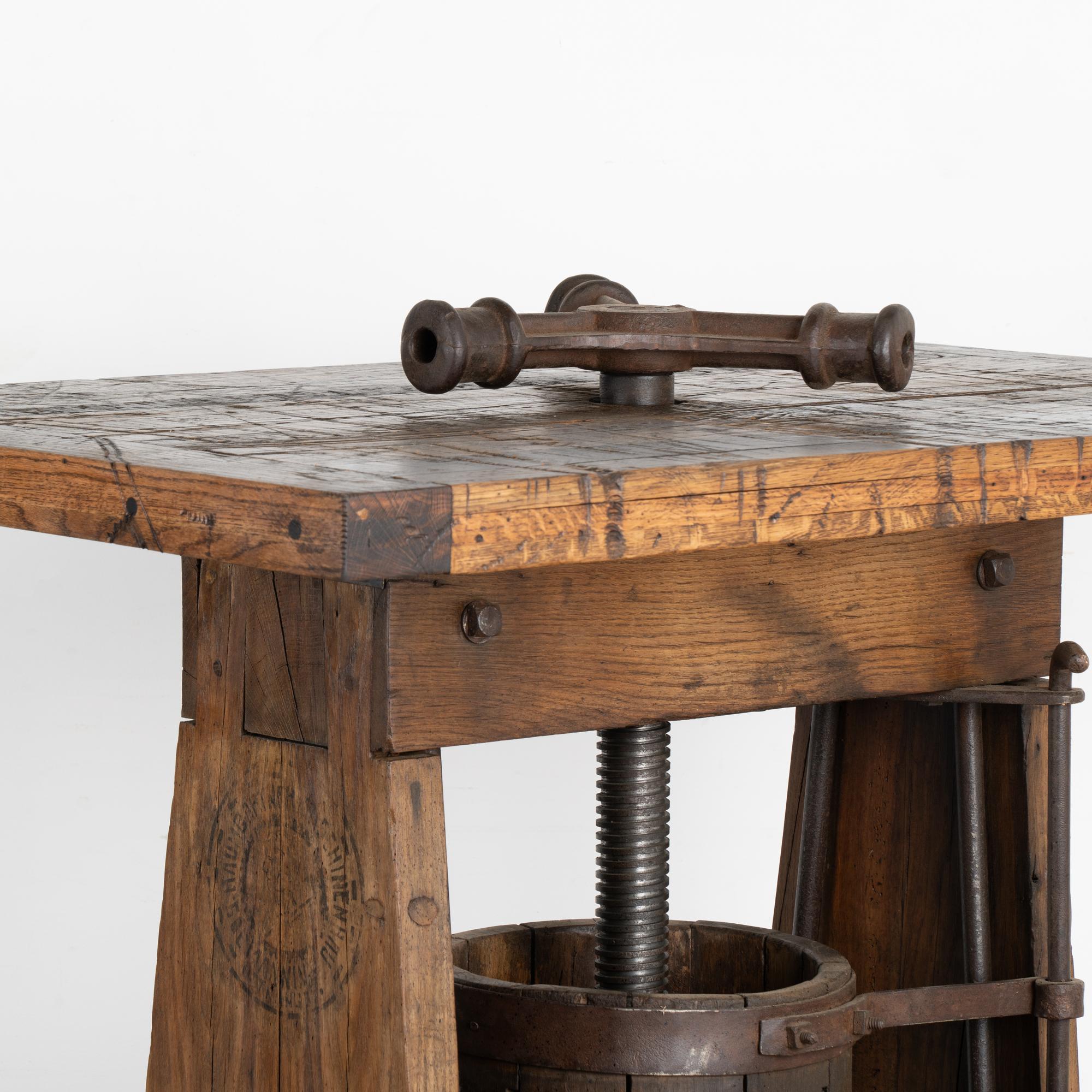 20th Century Standing Bar Wine Tasting Table from Old Wine Press, Hungary circa 1900 For Sale