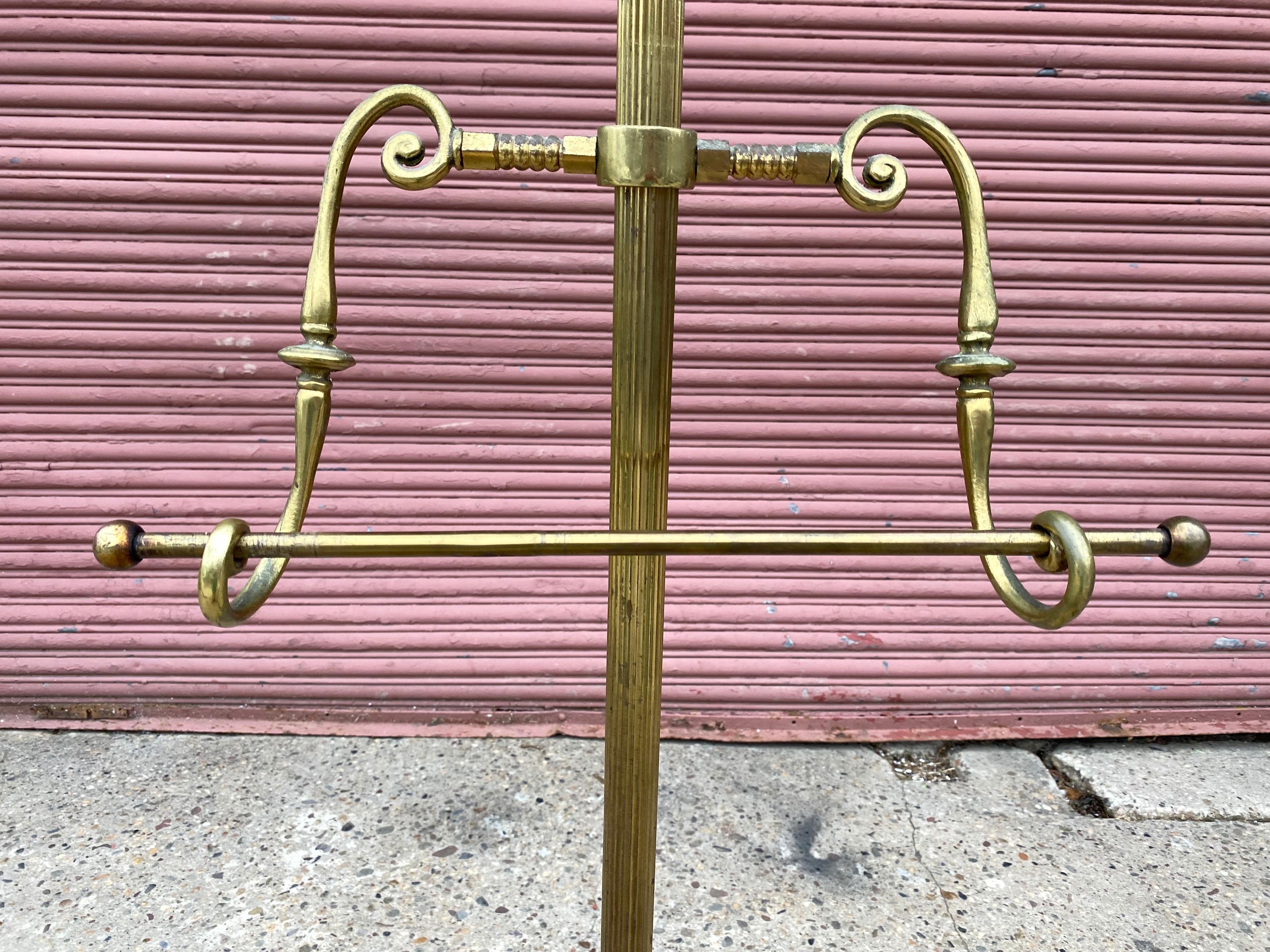 brass standing towel rack