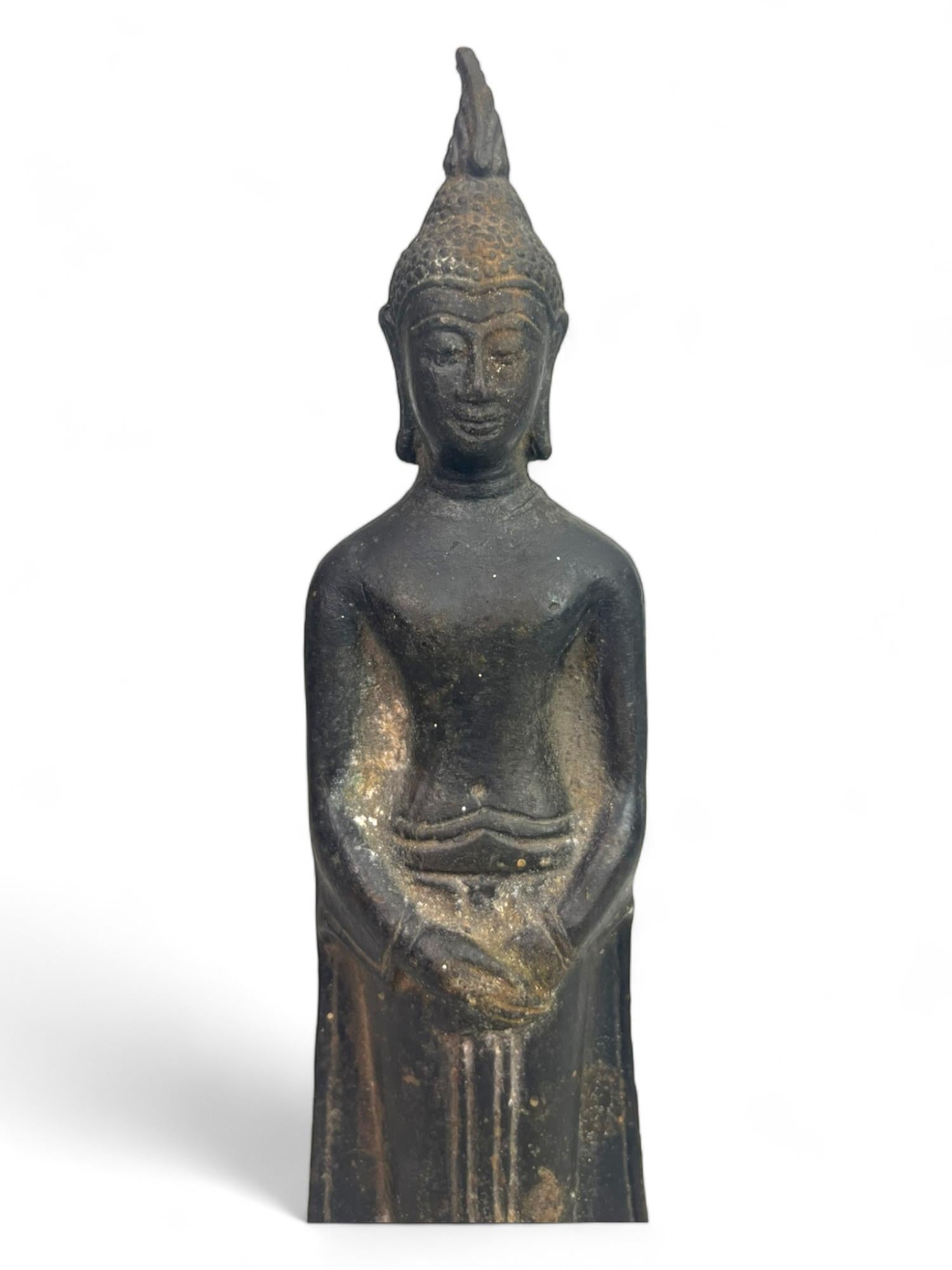 Buddha di bronzo in piedi, Thailandia, XIX secolo, stile I. B. U. In condizioni buone in vendita a Beuzevillette, FR