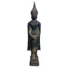 Standing Bronze Buddha, Thailand, 19th century, U-Thong B Style
