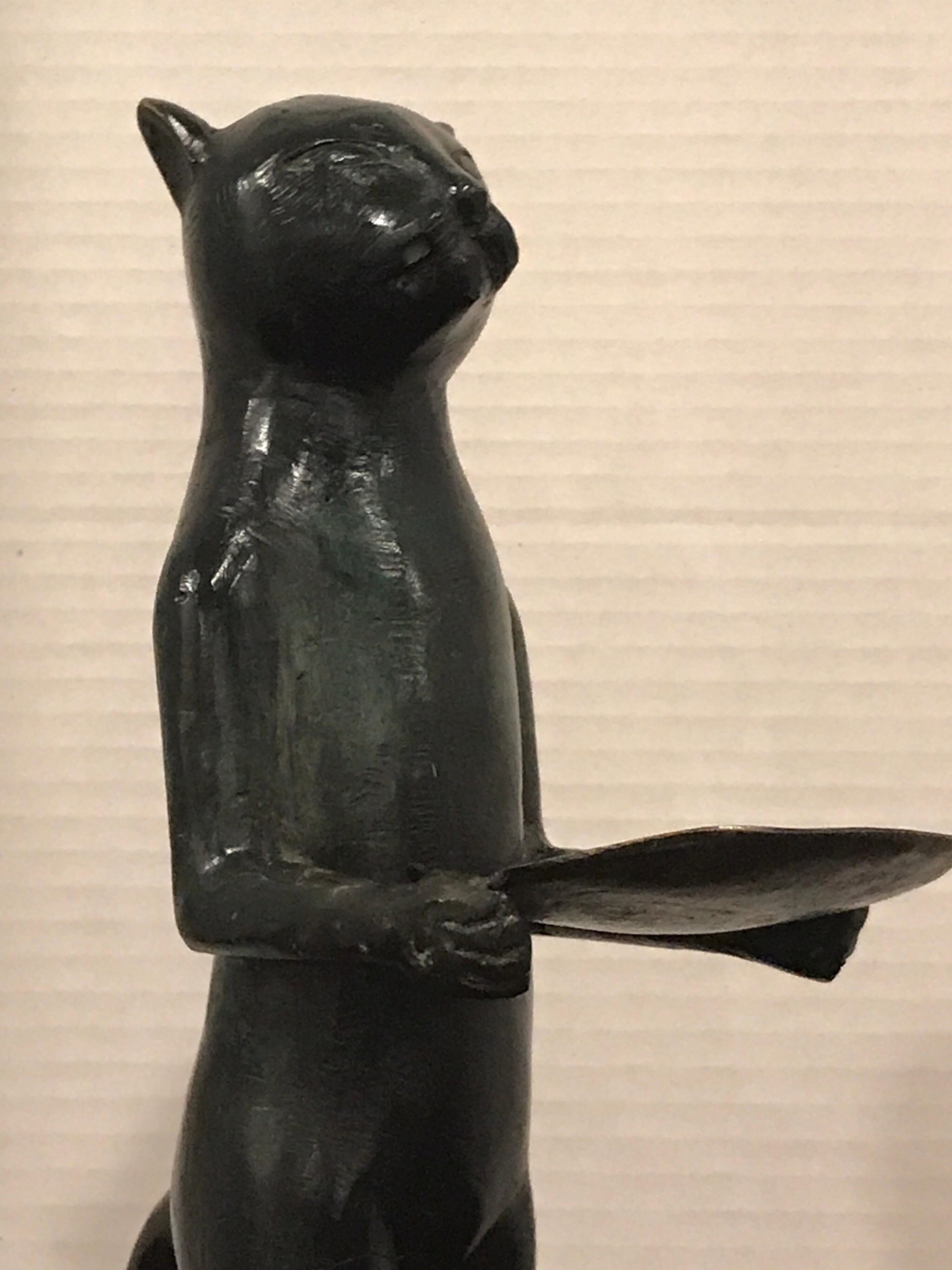 Standing Bronze Cat, after Diego Giacometti's Le Chat Maitre d'Hotel In Good Condition For Sale In Atlanta, GA