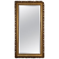 Antique Standing Crystal Large Handcrafted Mirror, 1880, France