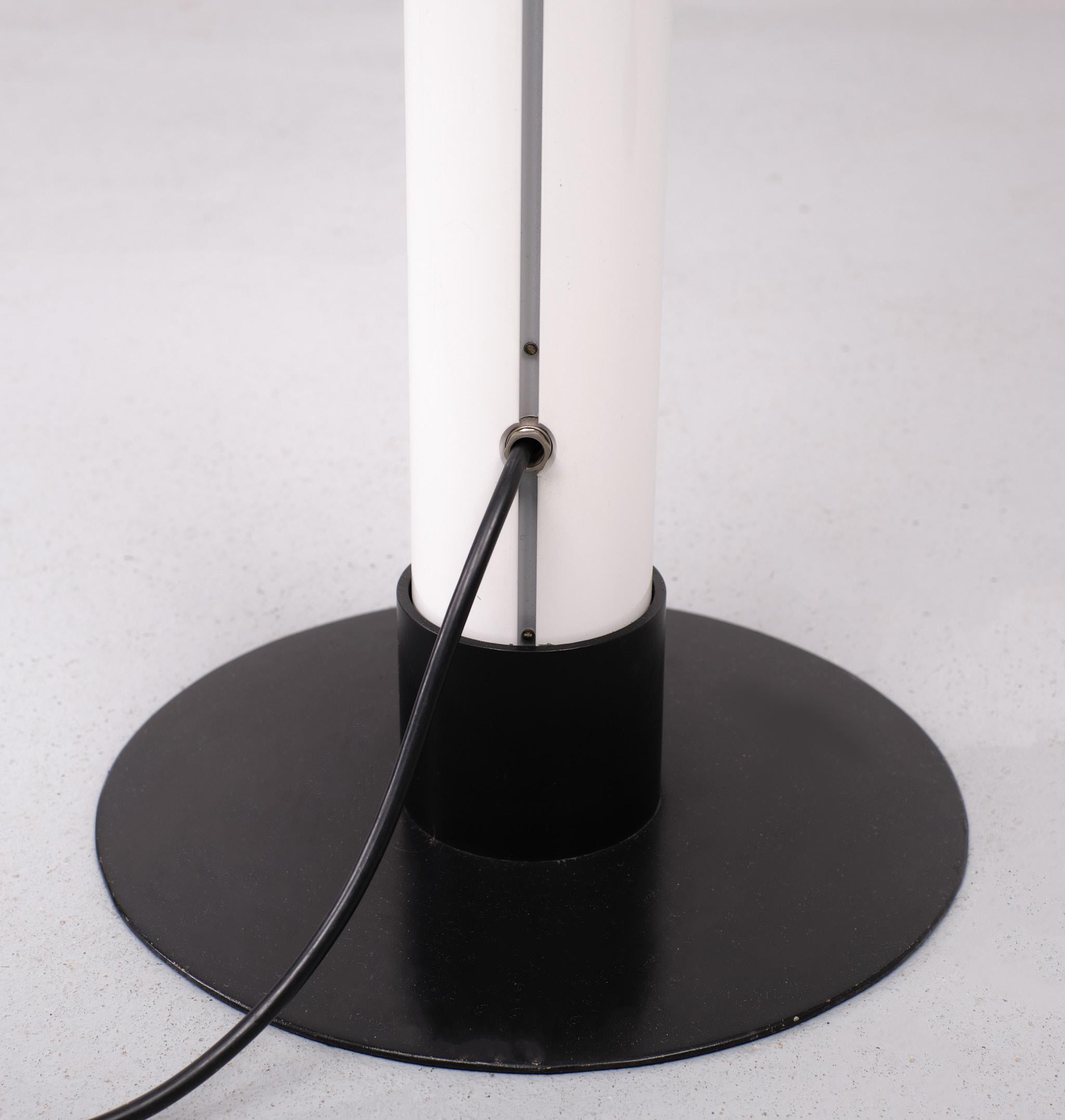 Space Age Standing Fluorescent Tube Floor Lamp, 1980s, Italy For Sale