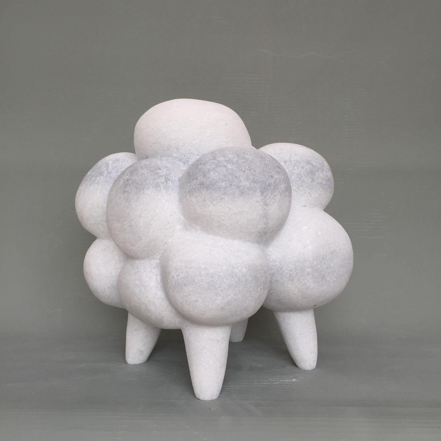 Standing grey cloud hand carved marble sculpture by Tom Von Kaenel
Dimensions: D 34 x W 31 x H 35 cm
Materials: Marble

Tom von Kaenel, sculptor and painter, was born in Switzerland in 1961. Already in his early
childhood he was deeply devoted