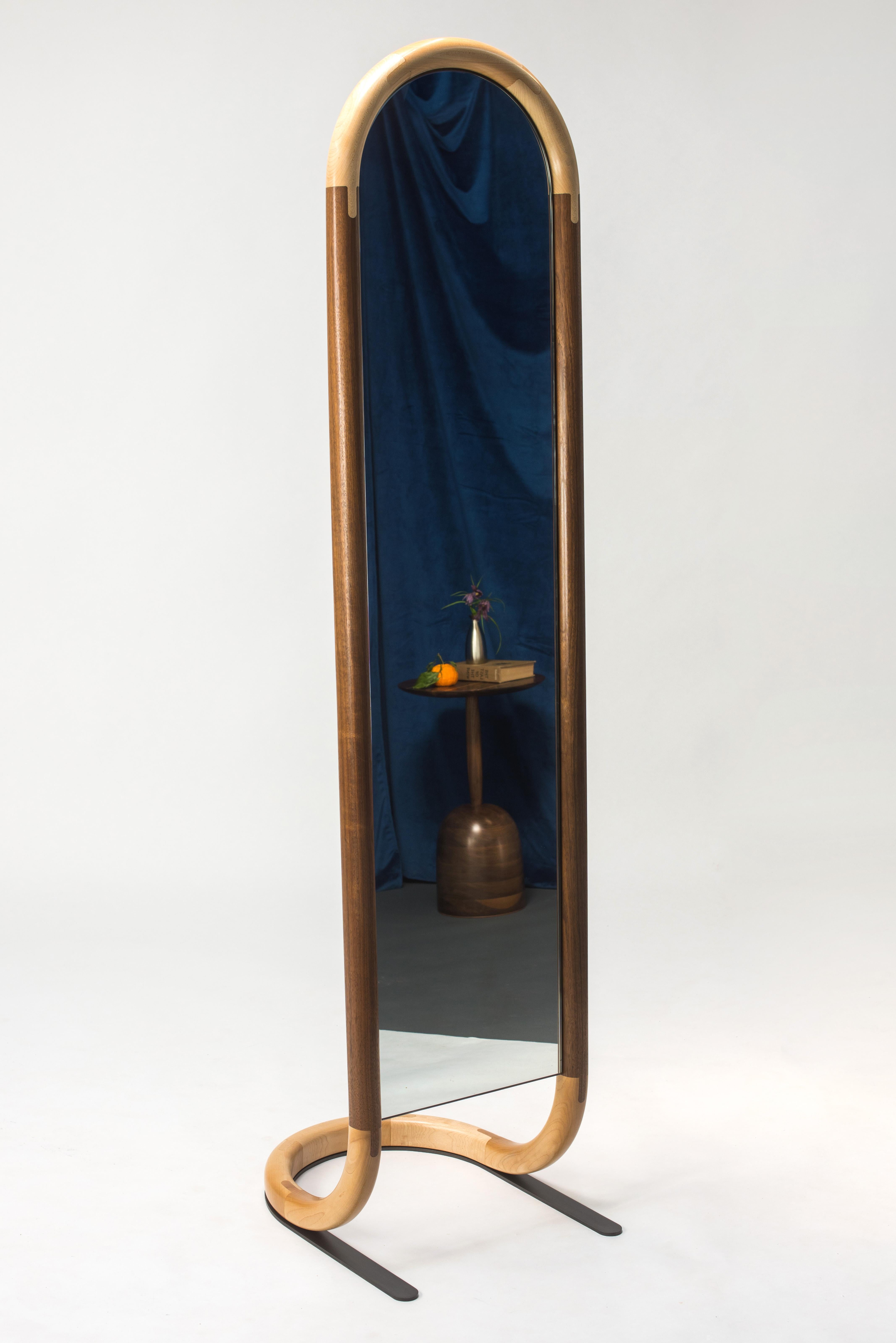 Walnut Standing Halo Mirror by Birnam Wood Studio