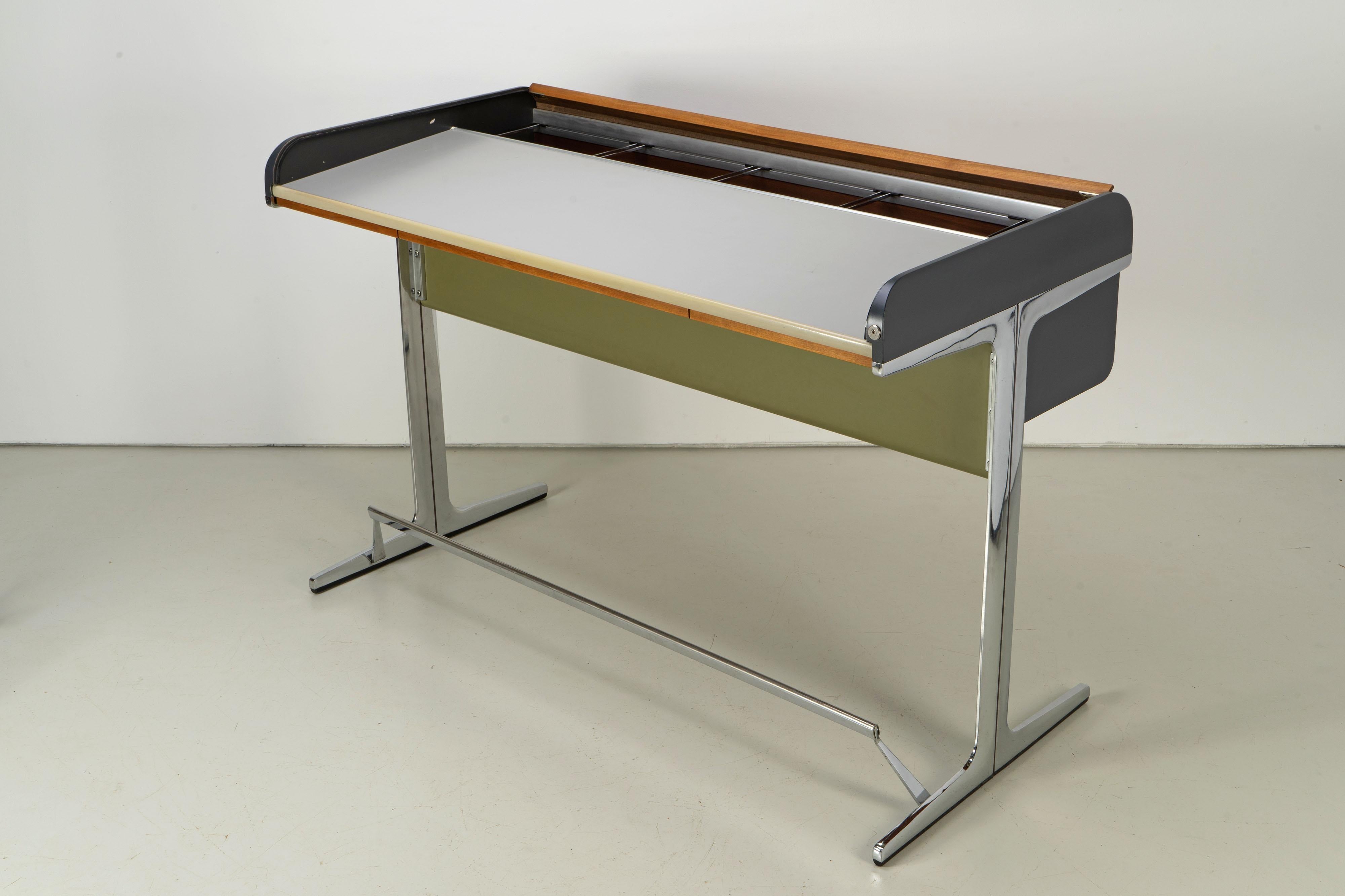Standing-Height Roll-Top Desk and Chair by George Nelson 