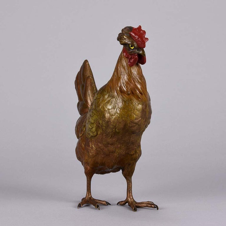 “Standing Hen” Vienna Bronze by Franz Bergman, circa 1900 In Excellent Condition For Sale In London, GB