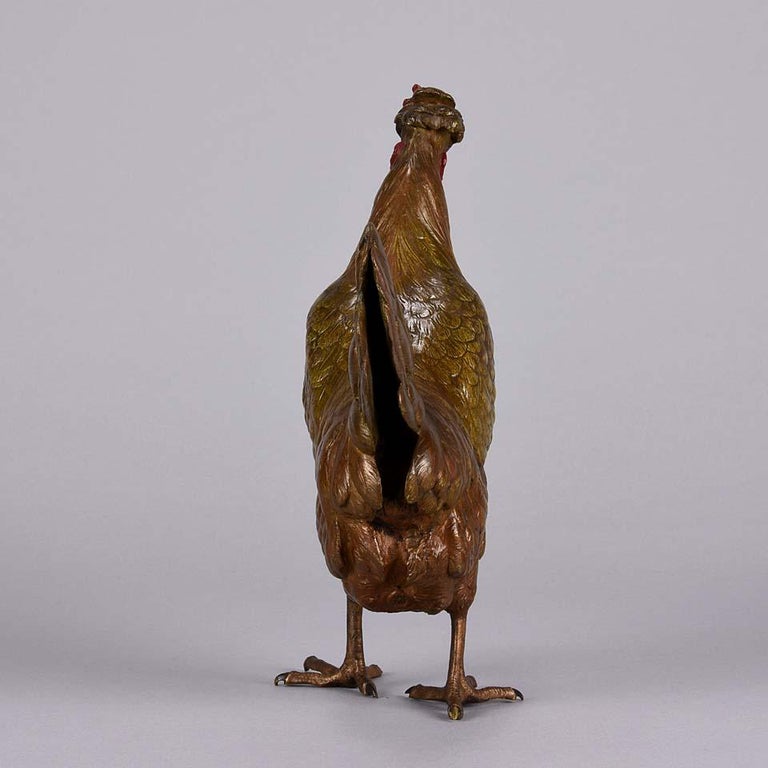 “Standing Hen” Vienna Bronze by Franz Bergman, circa 1900 For Sale 2