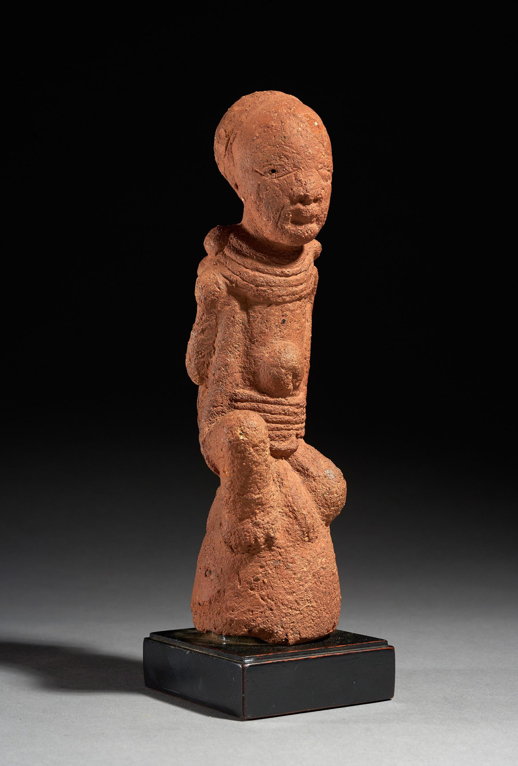 Hand-Carved Standing Intact 2000 Year Old Terracotta Figure, Nok Culture, Nigeria