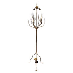Standing Iron Gilt Floor Lamp W/Branches