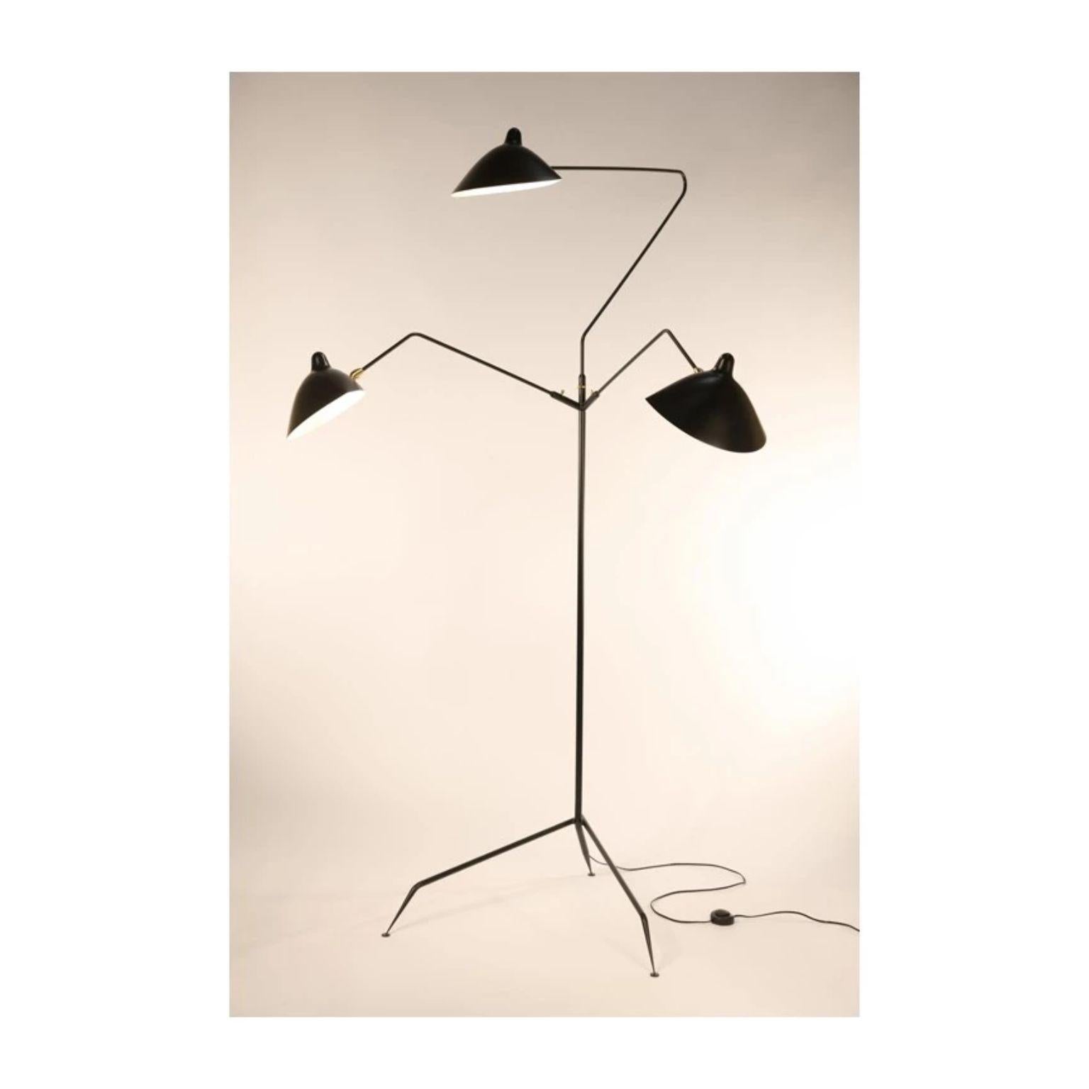 Standing Lamp 3 Rotating Arms by Serge Mouille For Sale 1