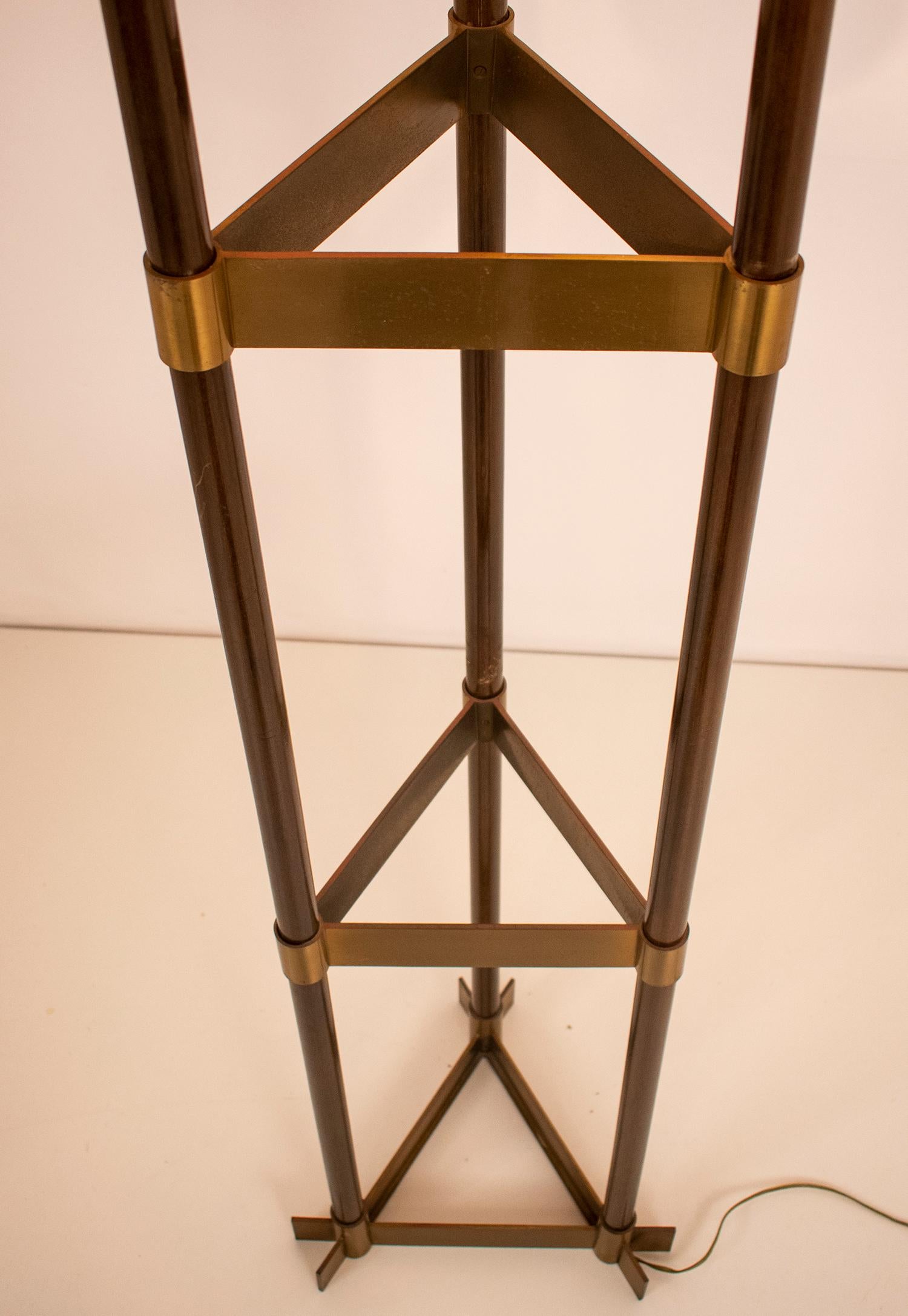 Mid-Century Modern Standing Lamp by Jordi Vilanova, Solid Walnut and Solid Brass, Barcelona, 1960s