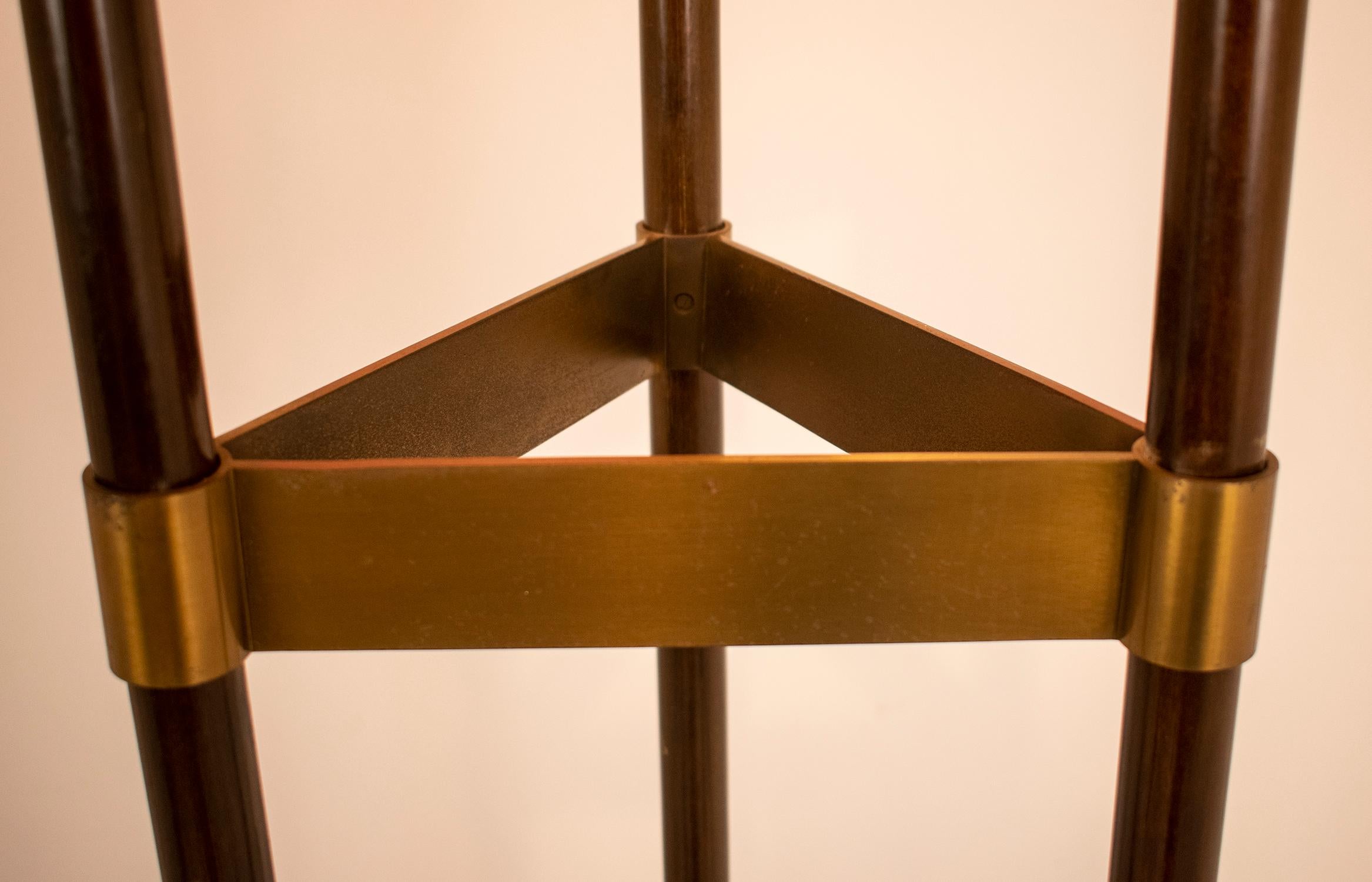 Mid-20th Century Standing Lamp by Jordi Vilanova, Solid Walnut and Solid Brass, Barcelona, 1960s