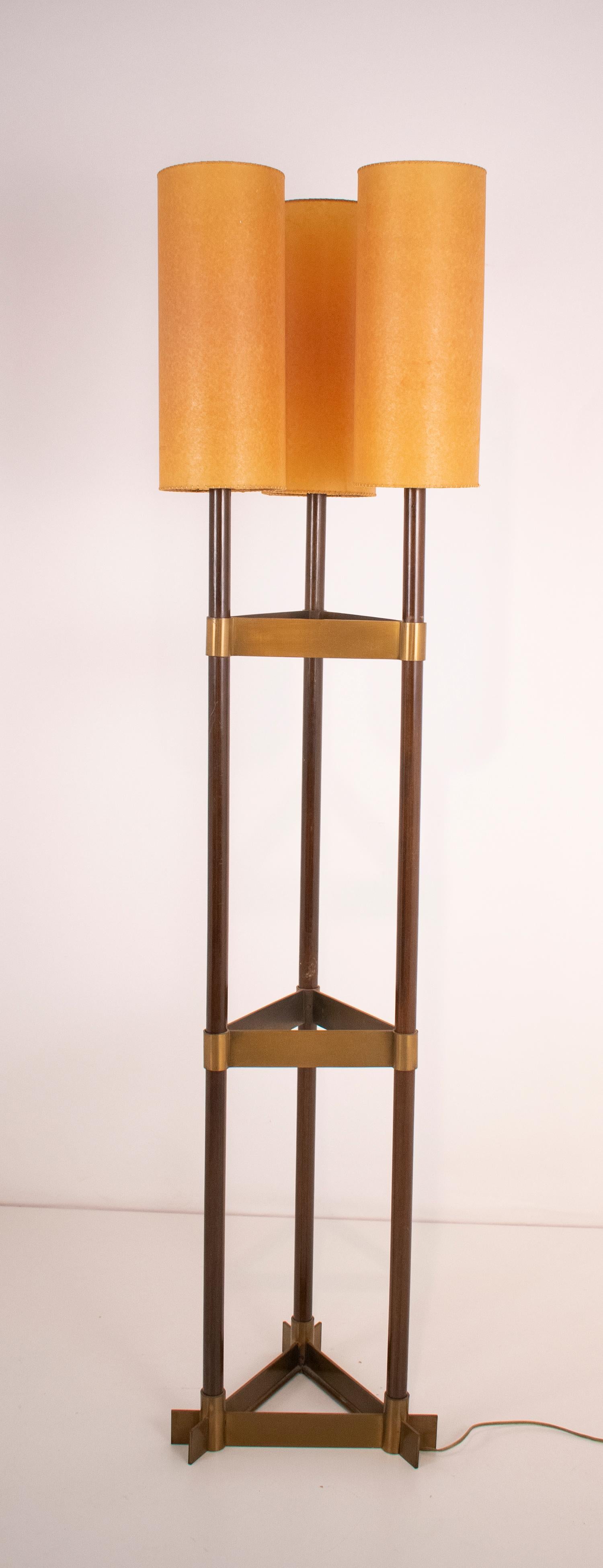 Standing Lamp by Jordi Vilanova, Solid Walnut and Solid Brass, Barcelona, 1960s 3