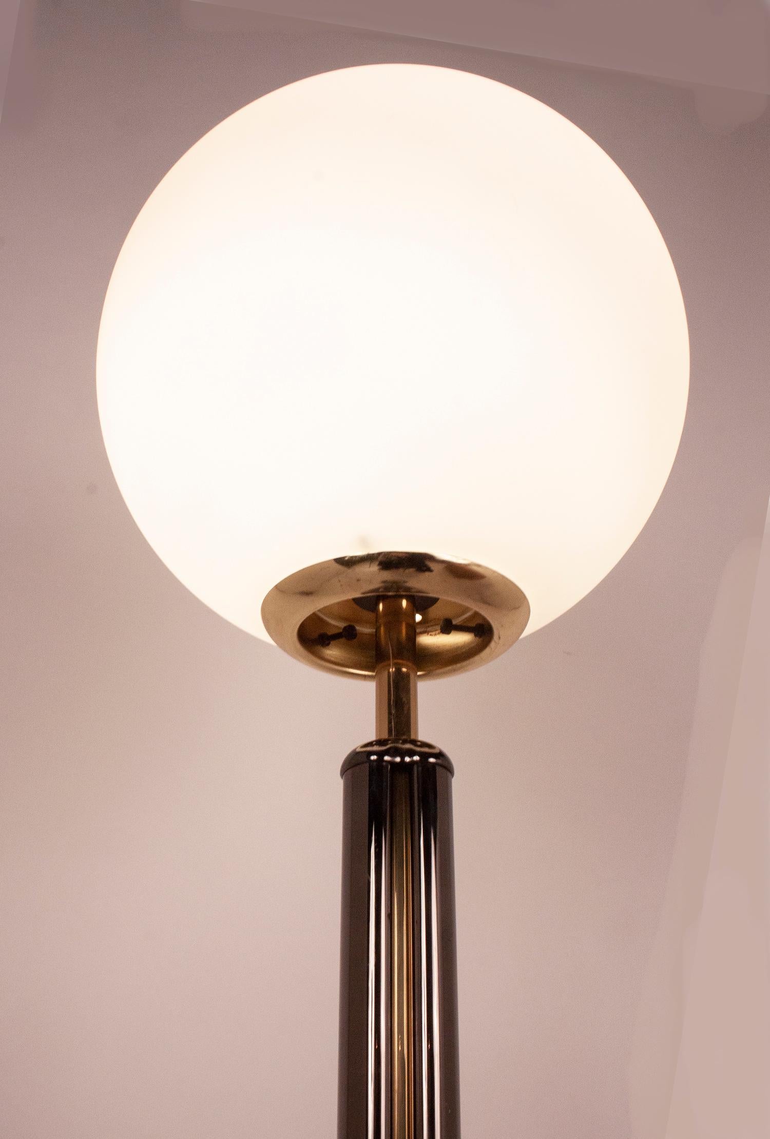 Post-Modern Standing Lamp Globe Brass, Spain 80's