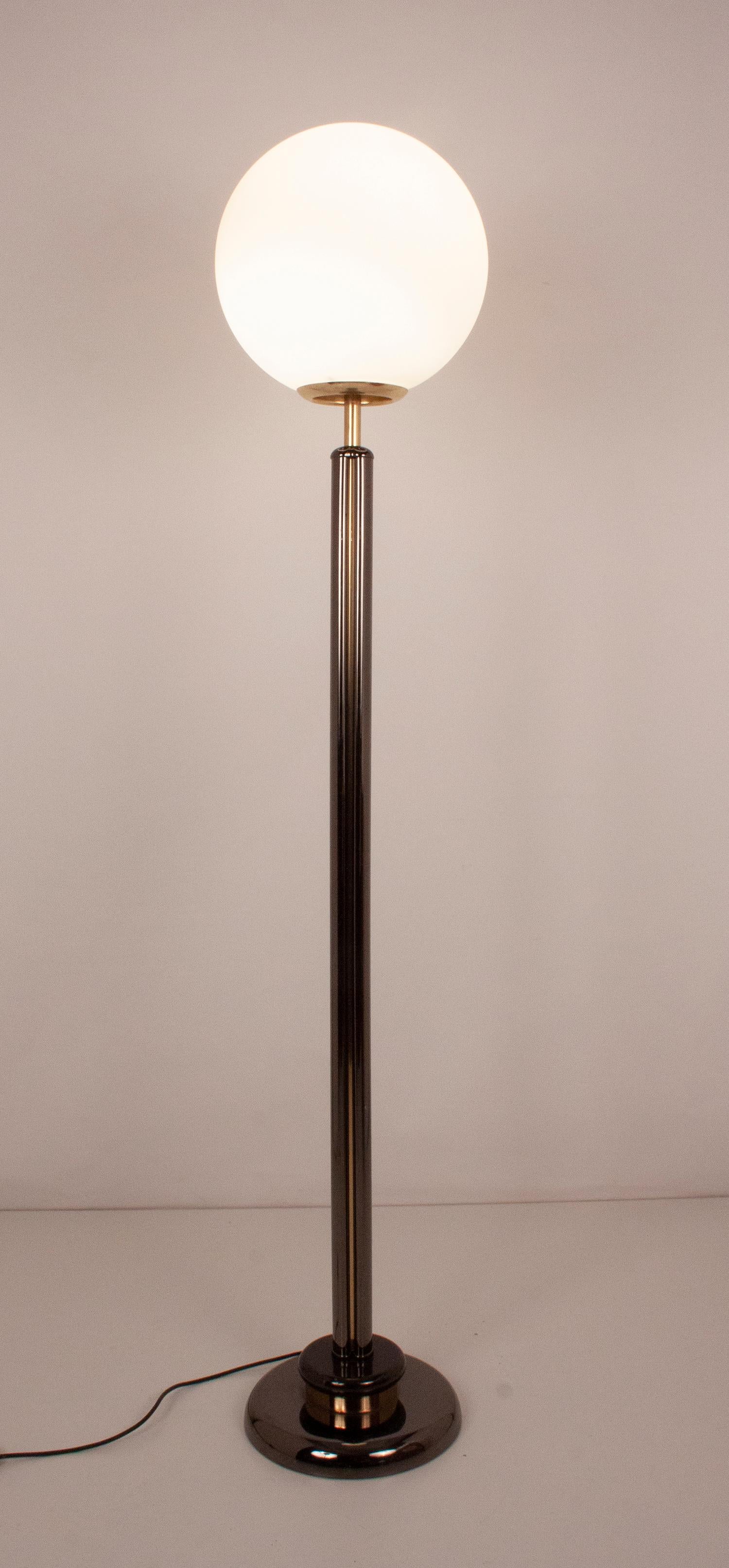 Late 20th Century Standing Lamp Globe Brass, Spain 80's