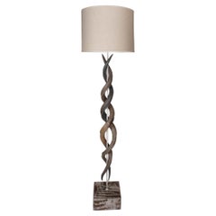 Standing Lamp-Natural Kudu Horn Double Twist