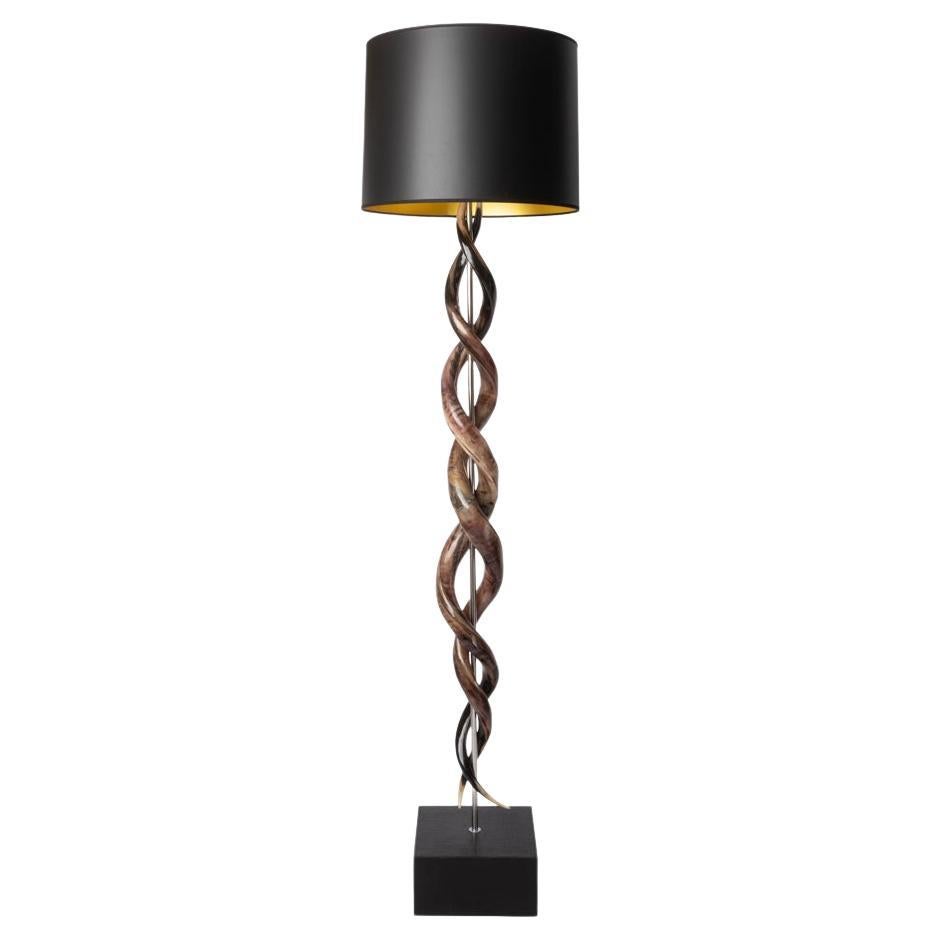 Standing Lamp-Polished Kudu Horn Double Twist