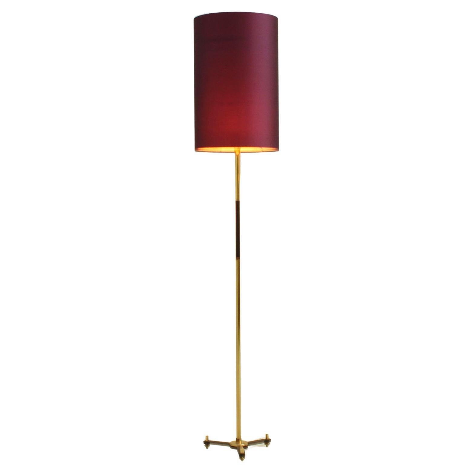 Standing Lamp with Silk Shade from 1960's, Spain For Sale