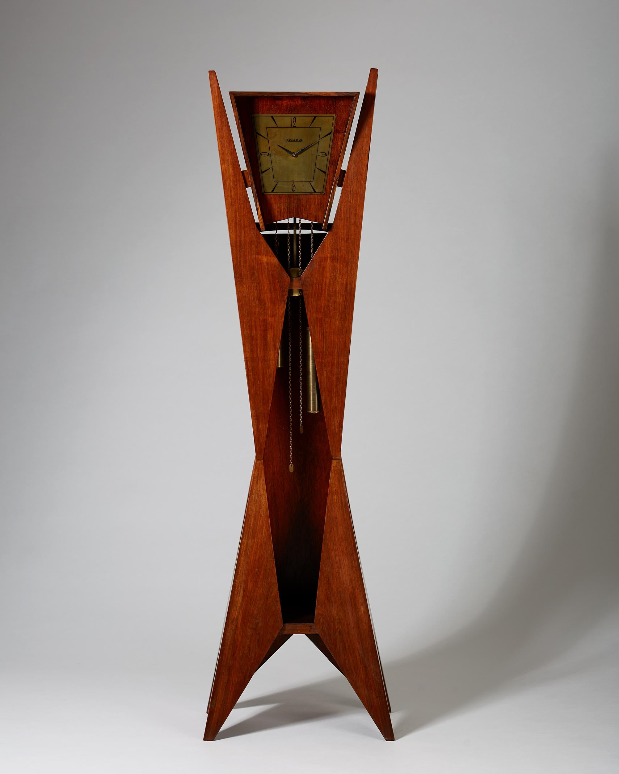 Scandinavian Modern Standing Long-Case Clock, Anonymous, Denmark, 1950s