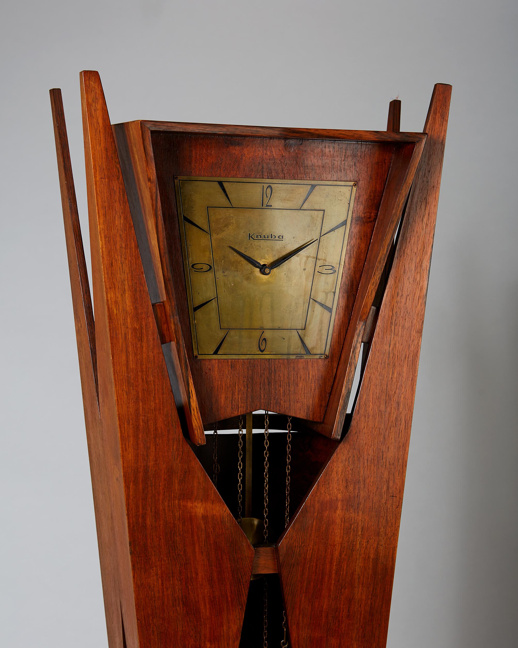 Standing Long-Case Clock, Anonymous, Denmark, 1950s In Good Condition In Stockholm, SE