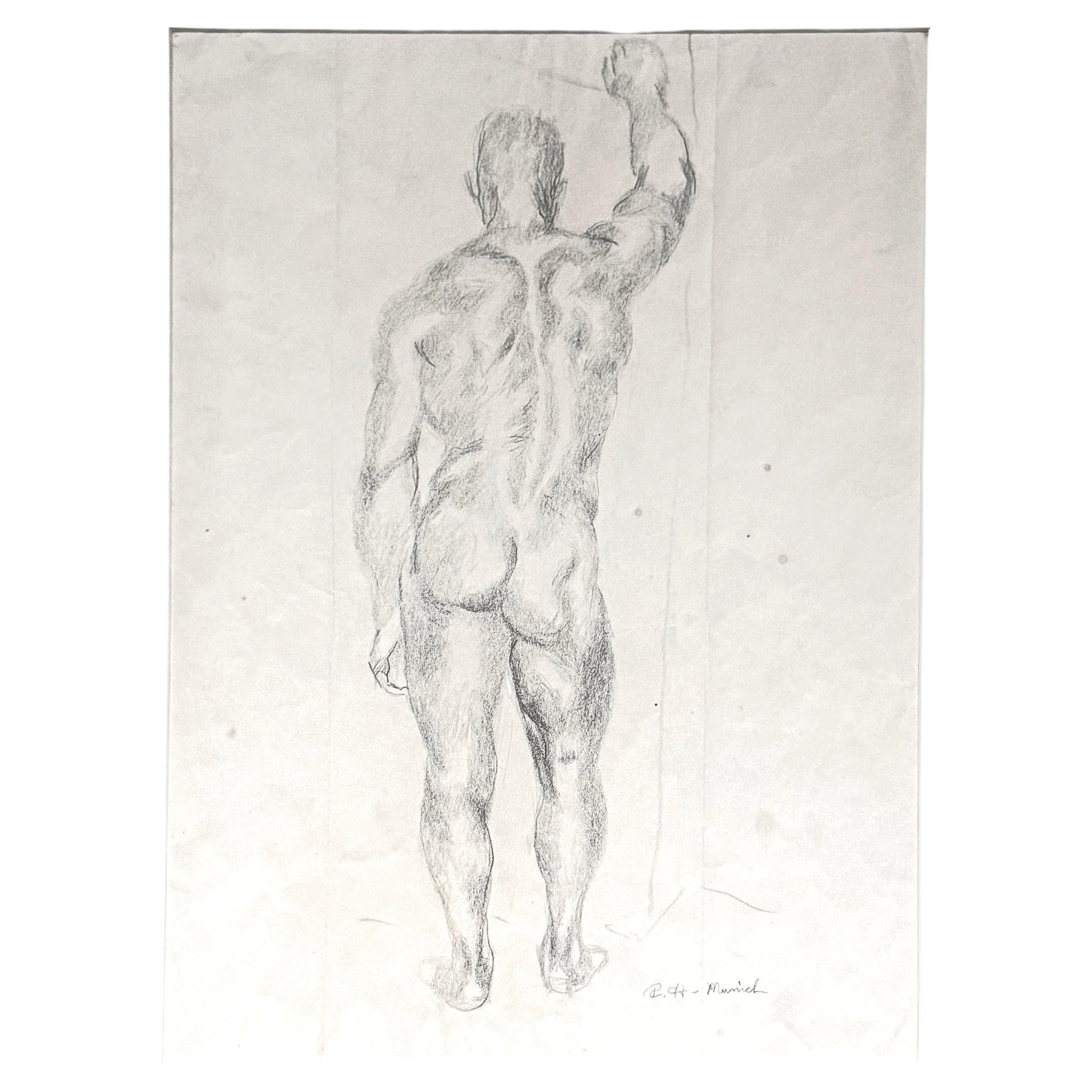 "Standing Male Nude" by Rosella Hartman, Guggenheim Award Winner, 1930s For Sale