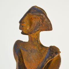 Sculpture in Bronze 'Compass', Standing Man with Brown Patina