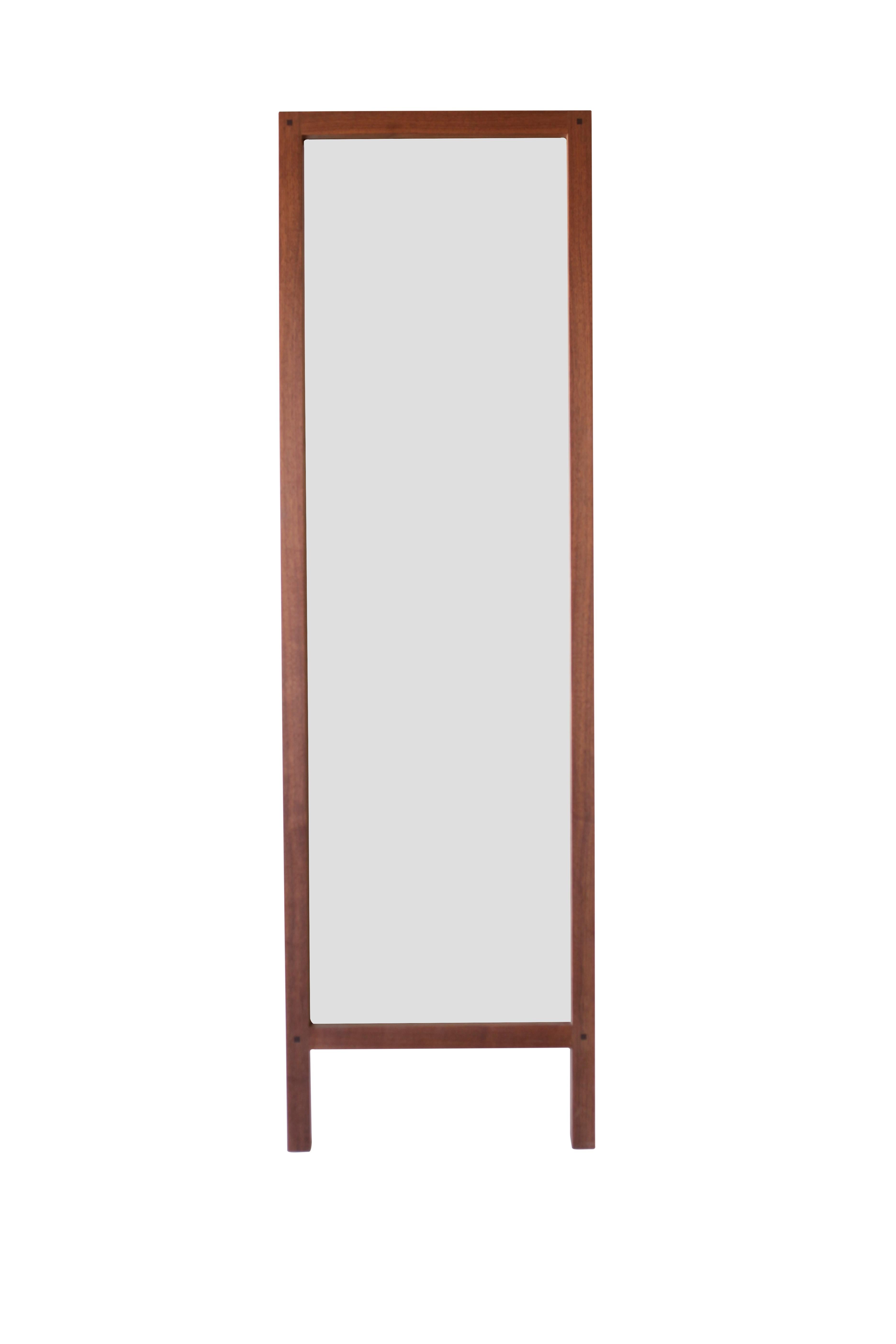 Standing Mirror in Walnut with Bridle Joints and Wenge Pegs by Boyd & Allister In New Condition For Sale In Santa Fe, NM