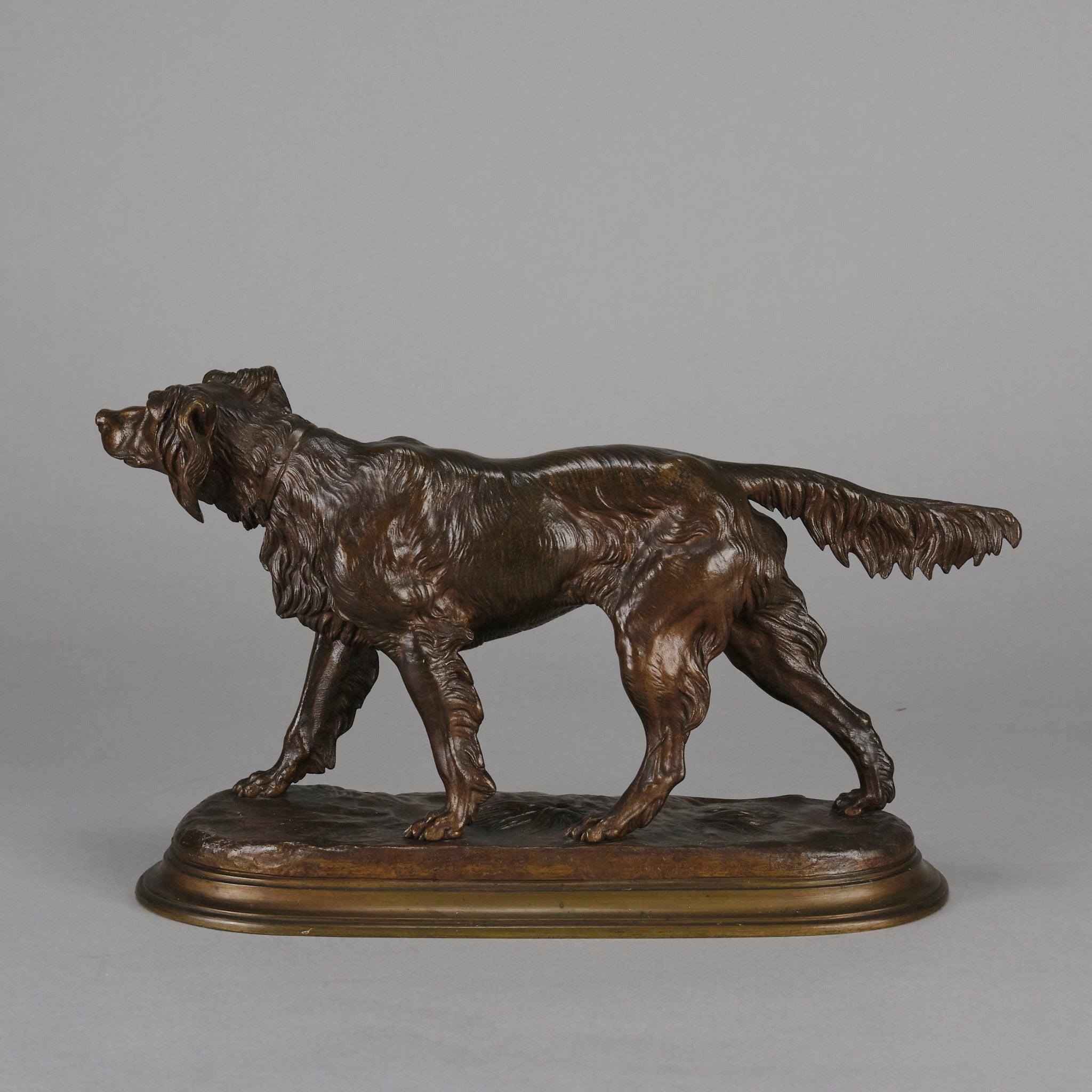 Cast “Standing Setter” French Animaliers Bronze by Jules Moigniez, circa 1870 For Sale