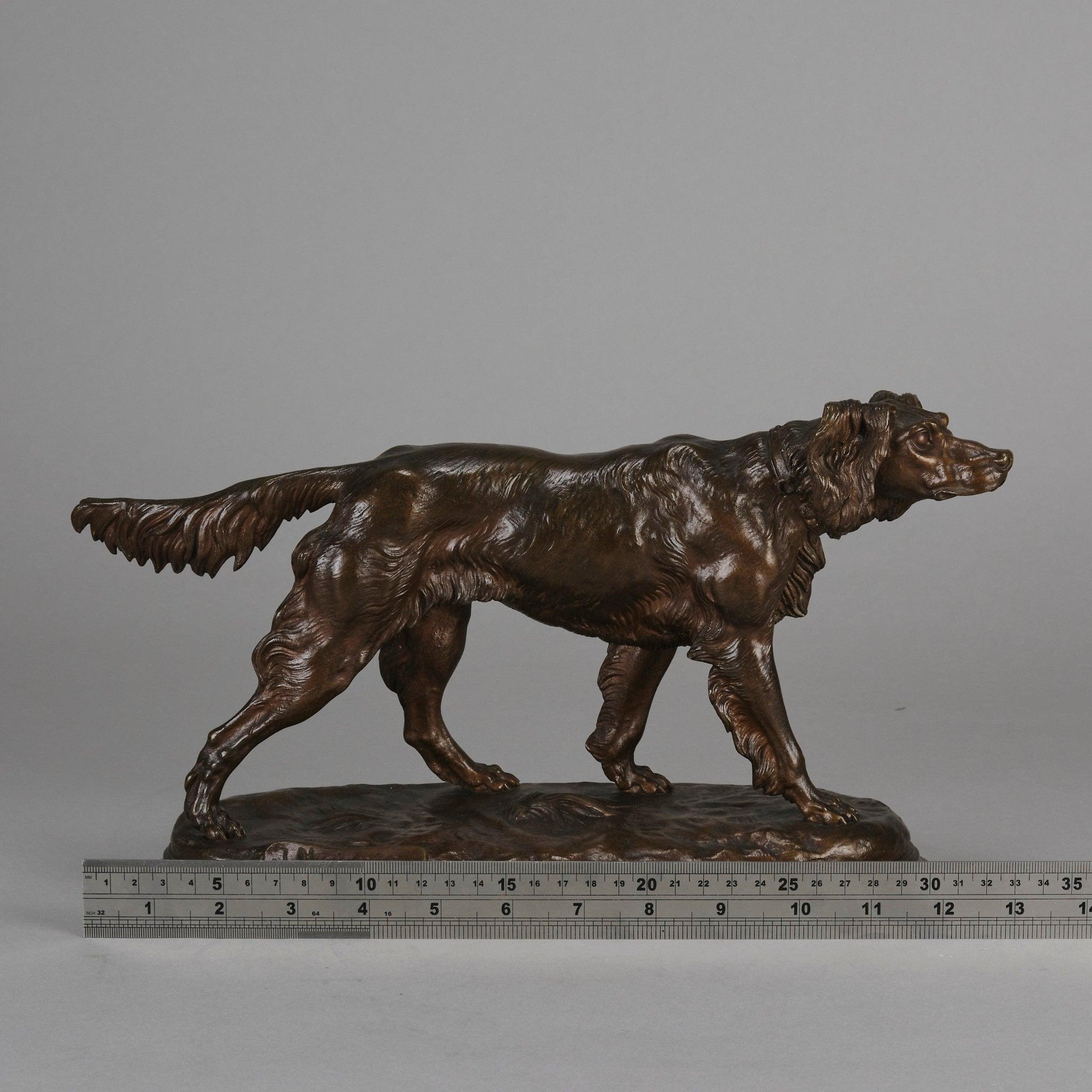 “Standing Setter” French Animaliers Bronze by Jules Moigniez, circa 1870 For Sale 1