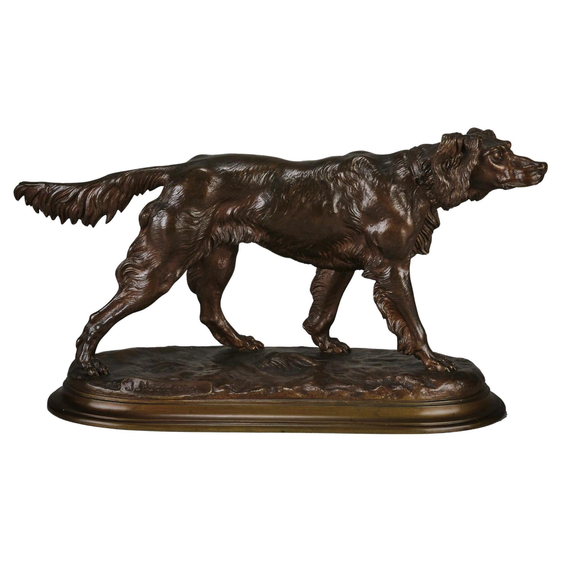 “Standing Setter” French Animaliers Bronze by Jules Moigniez, circa 1870