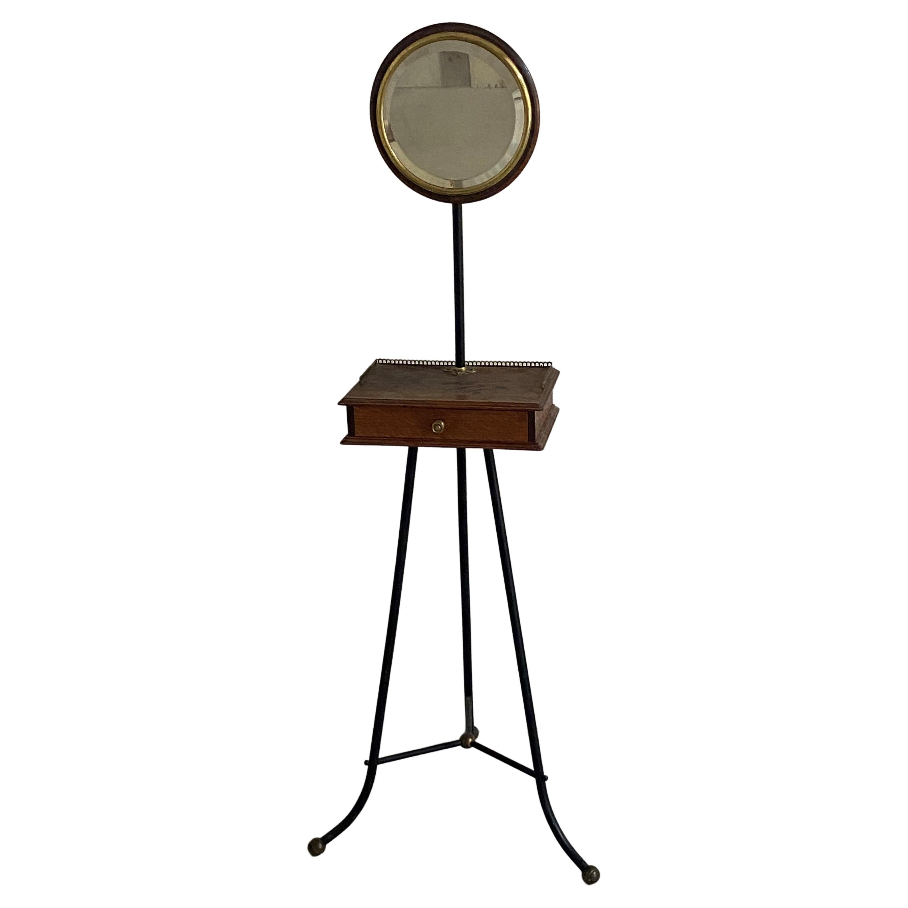 Standing Shaving Mirror, Likely French 3rd Q 19th C