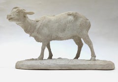 "Oveja de pie", escayola de estudio, por Pierre Jules Mêne, Francia, hacia 1864
