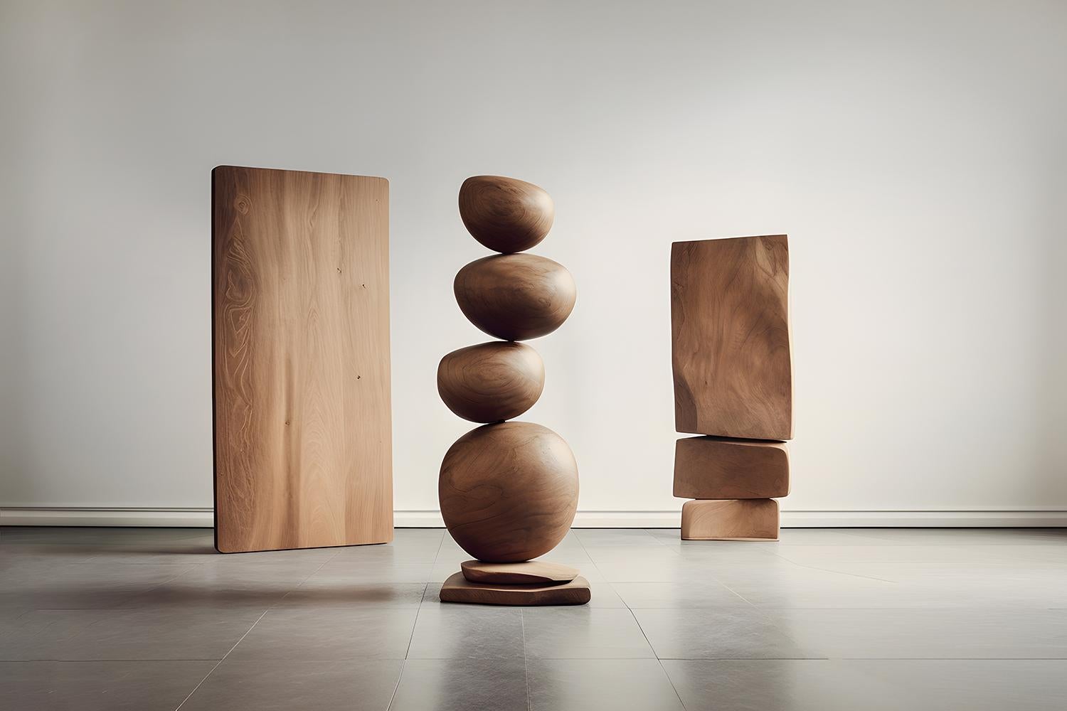 Mid-Century Modern Graceful Curves Still Stand No14: Wooden Standing Totem by NONO For Sale