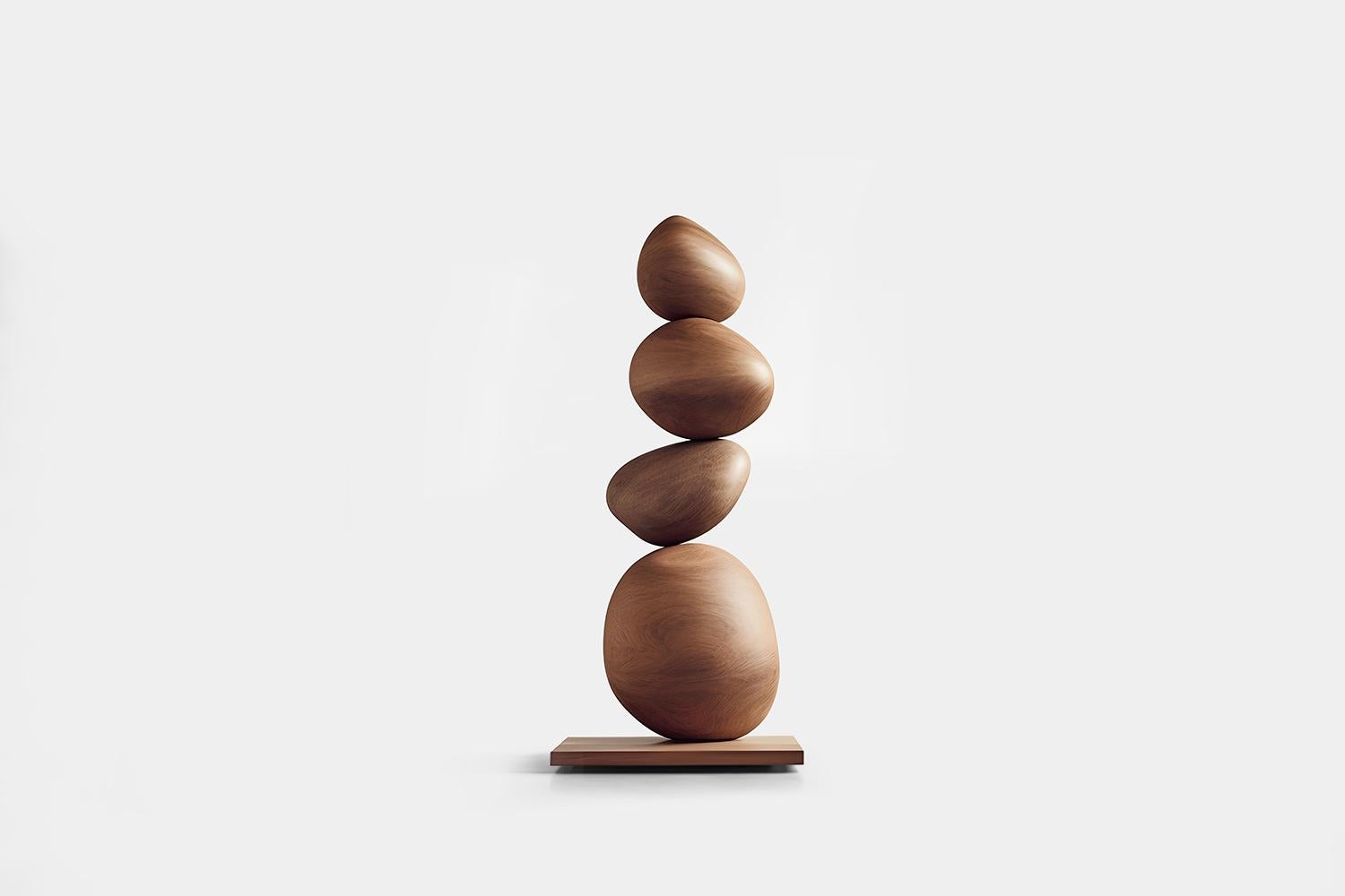 Mexican Graceful Curves Still Stand No14: Wooden Standing Totem by NONO For Sale