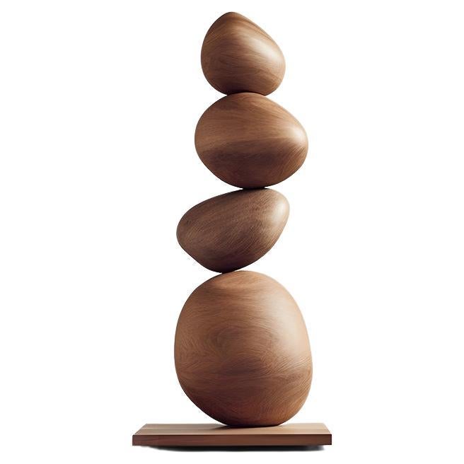 Graceful Curves Still Stand No14: Wooden Standing Totem by NONO For Sale