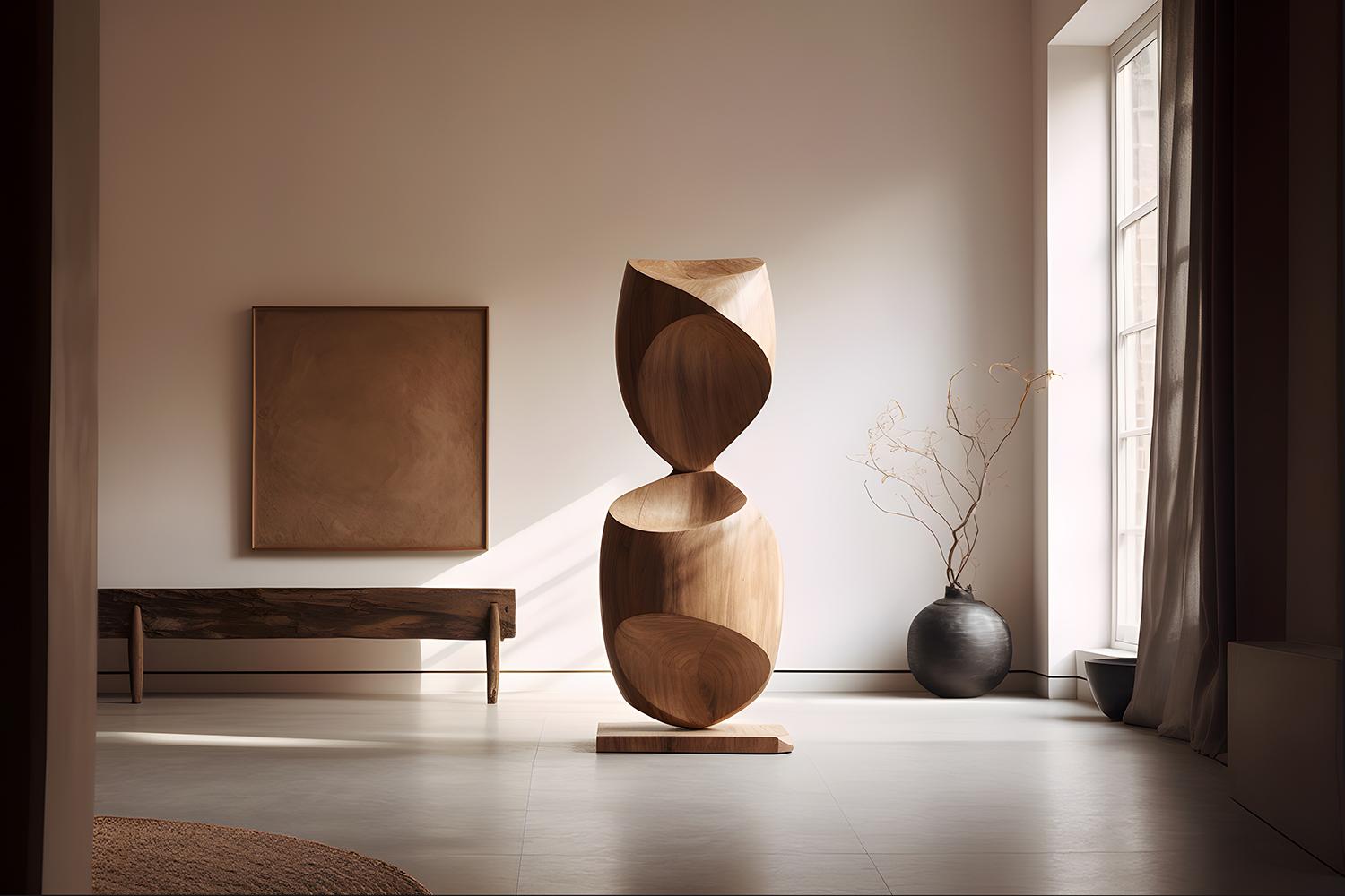 Mid-Century Modern Sculptural Harmony in Wood Still Stand No15 by NONO, Joel Escalona Design For Sale