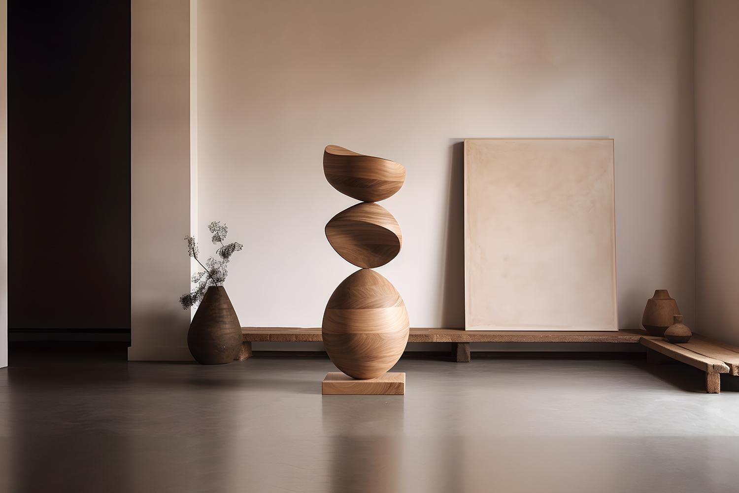 Hand-Crafted Still Stand No16: Handcrafted Walnut Totem, A Serene Escalona Art Piece For Sale