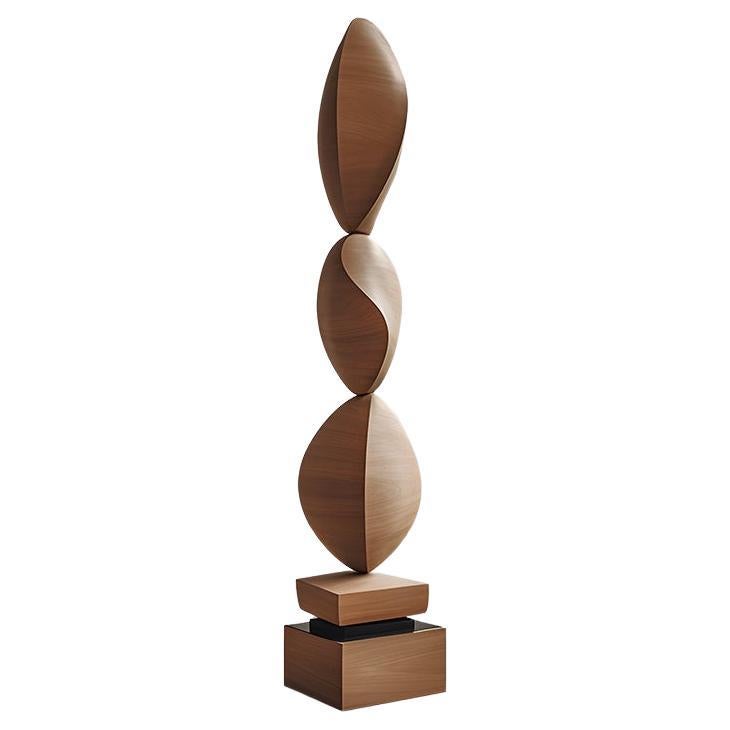 Elegant Oak Standing Totem Still Stand No17 by NONO, Joel Escalona Crafted For Sale