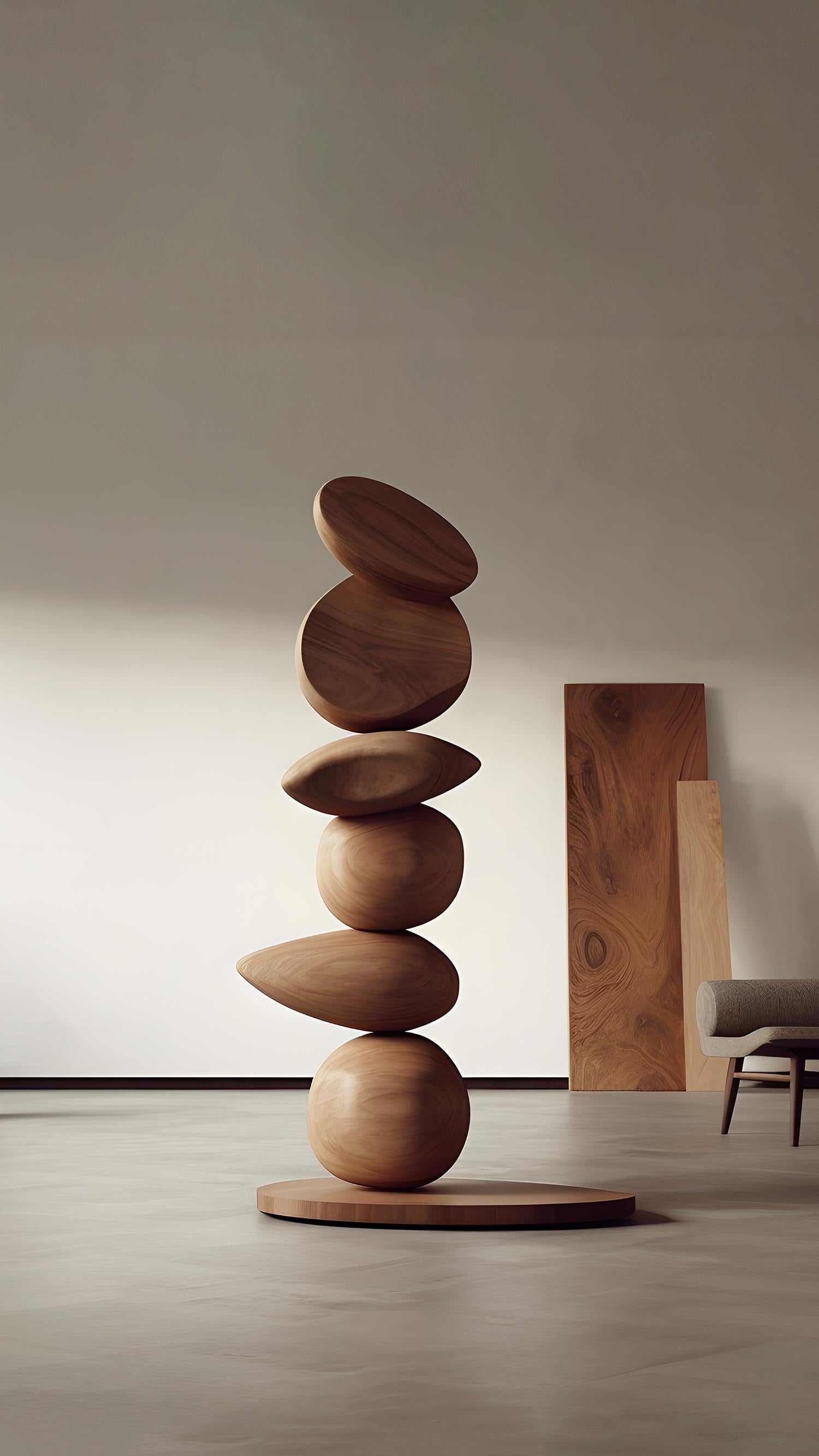 Hand-Crafted Still Stand No30: Sculptural Harmony, Tall Oak Totem by NONO, Escalona Design For Sale