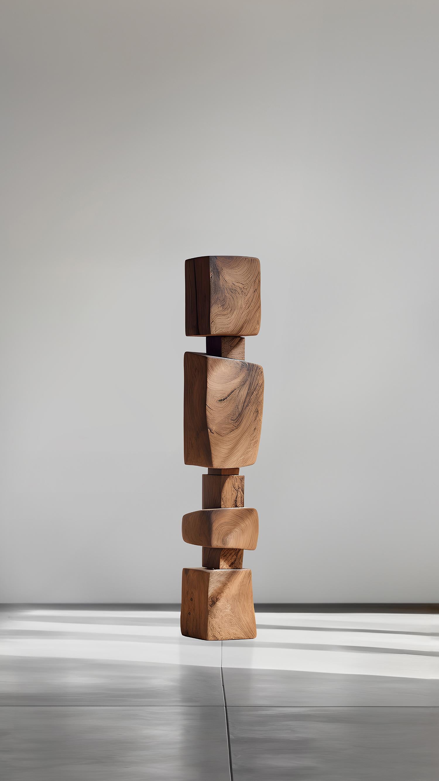 Contemporary Serene Standing Wood Totem Still Stand No33 by NONO, A Joel Escalona Creation For Sale