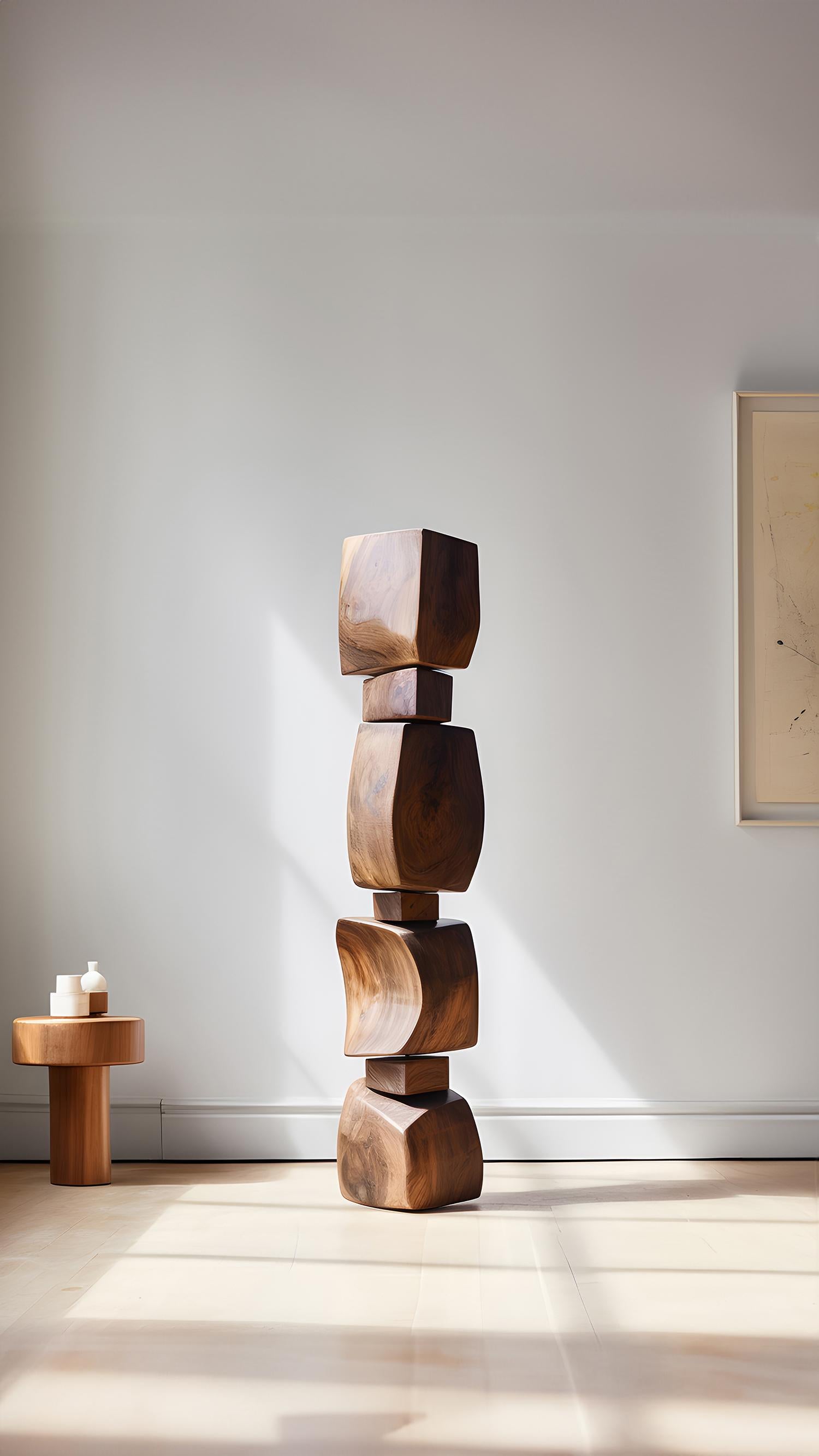 Hardwood Serene Standing Wood Totem Still Stand No33 by NONO, A Joel Escalona Creation For Sale