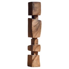 Standing Totem Wood Sculpture, Still Stand No33 by Joel Escalona
