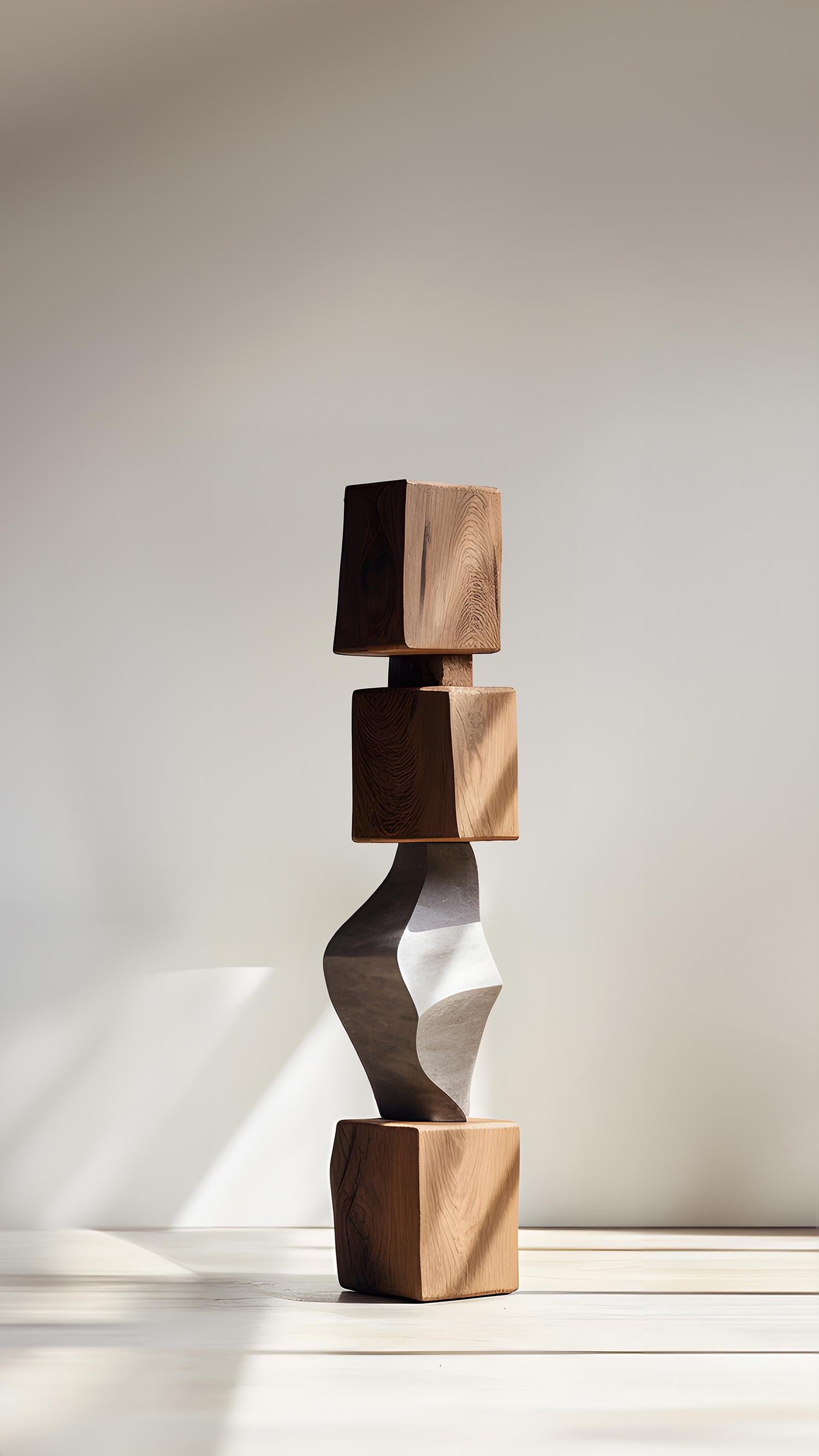 Hand-Crafted Graceful Curved Wood Totem Still Stand No39 by NONO, Joel Escalona Crafted For Sale