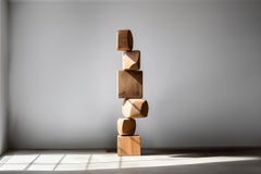 Abstract Wooden Serenity Still Stand No47 by NONO, Modern Escalona Sculpture