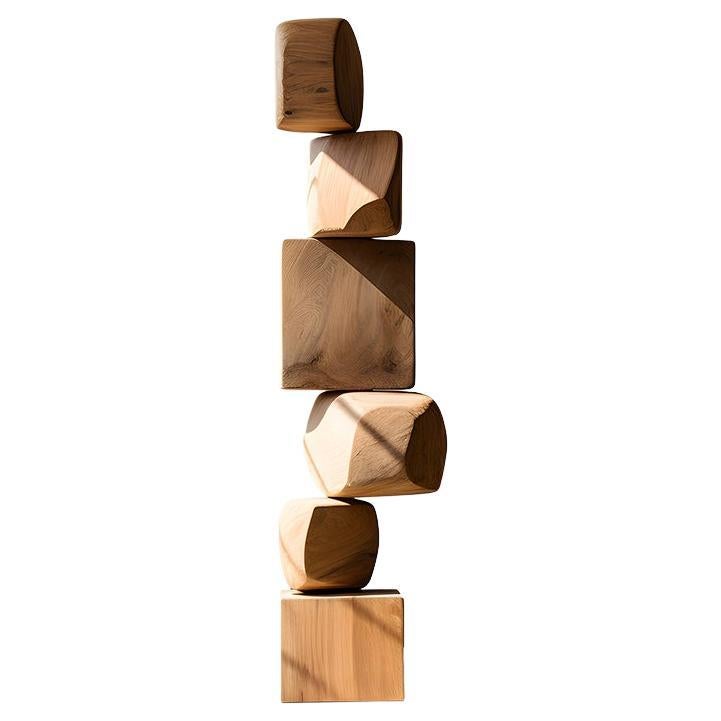 Abstract Wooden Serenity Still Stand No47 by NONO, Modern Escalona Sculpture For Sale